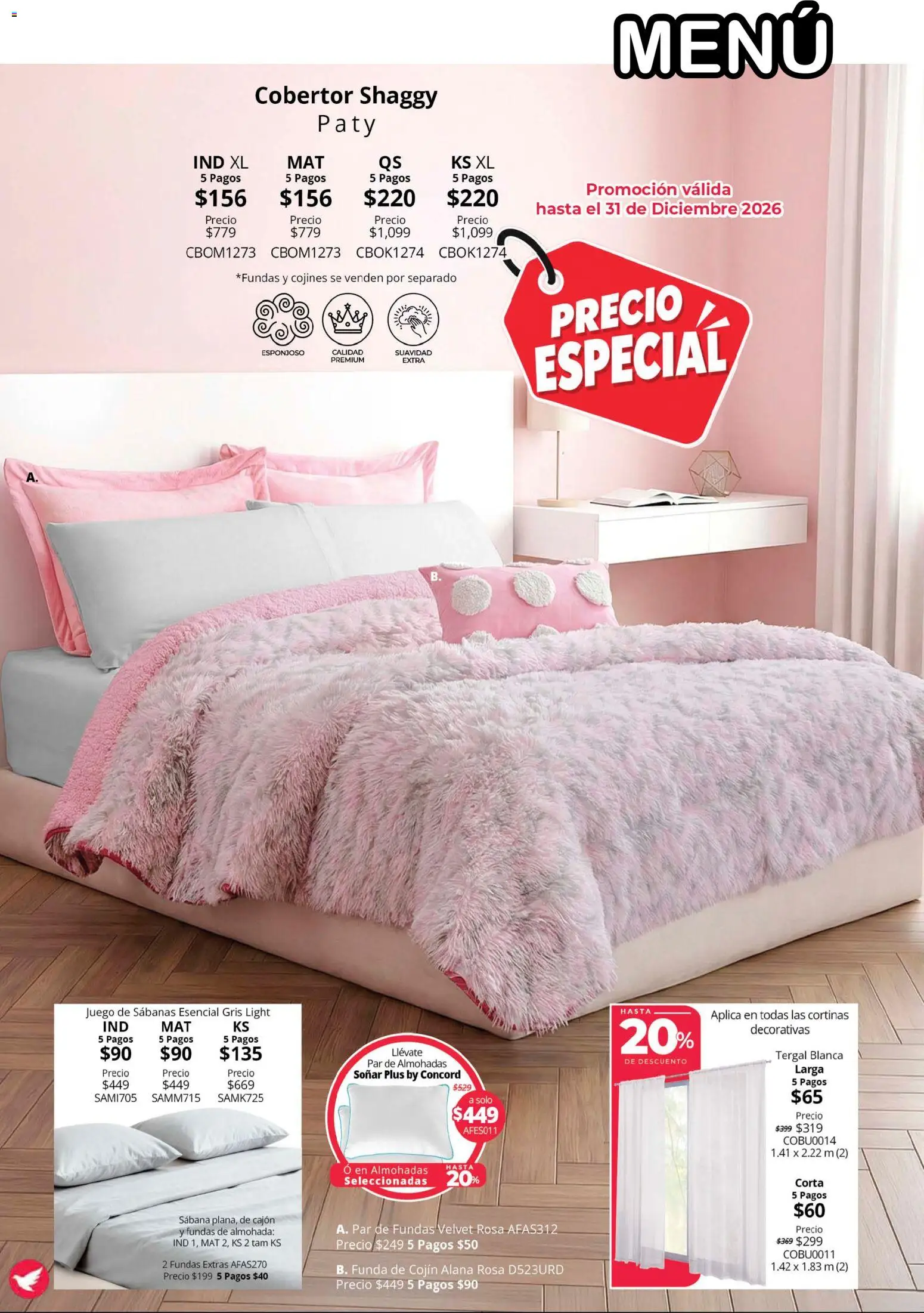 Nuevas ofertas de Colchas Concord válidas en toda la República Mexicana desde el 15/10/2026. ¡Encuentra las mejores ofertas en Colchas Concord catálogo Colección Cobertor Calor de Hogar! | Página: 56