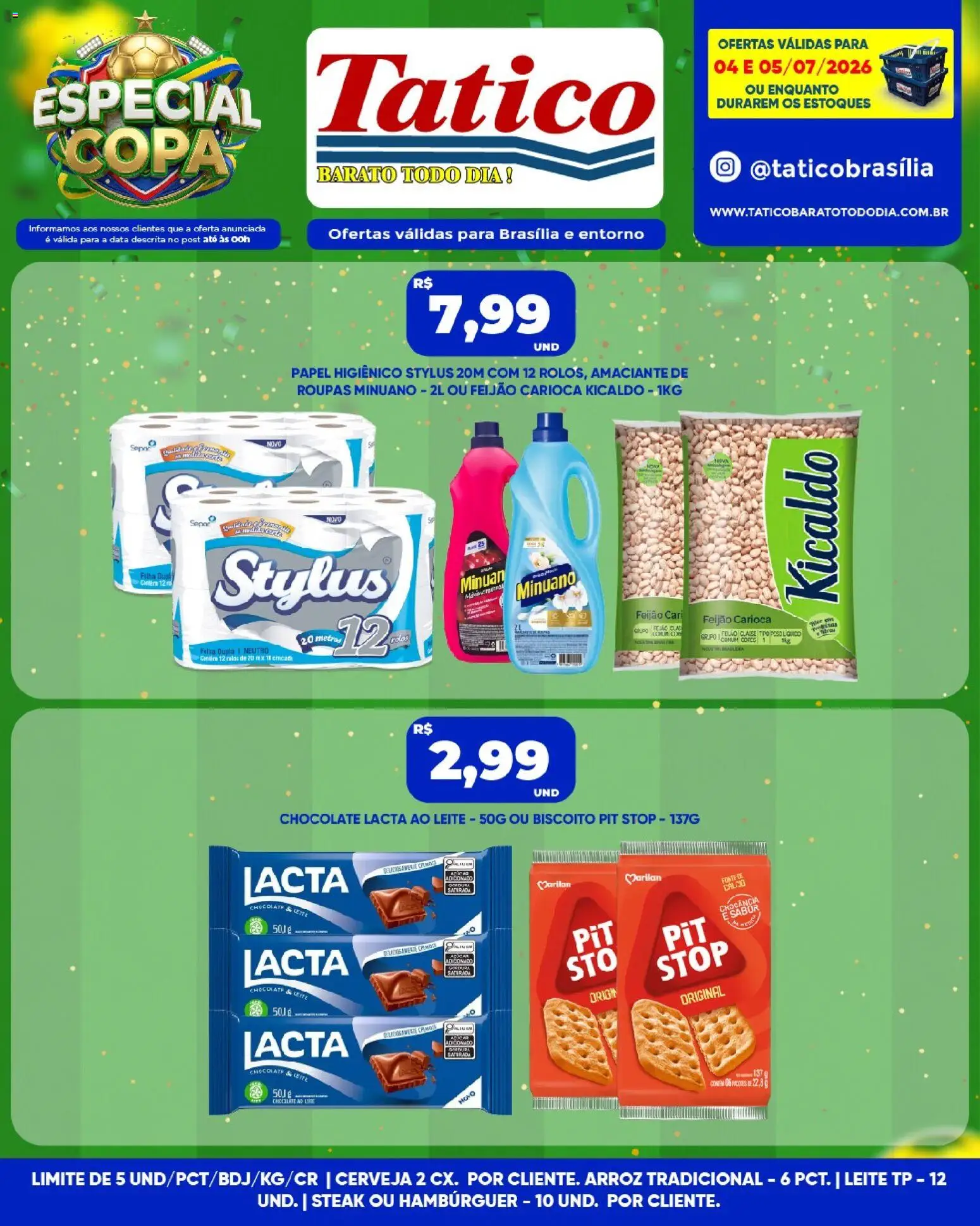 Tatico Folheto - válido de 06/07/2026 | Página: 23 | Produtos: Feijão, Amaciante de roupas, Chocolate, Roupas