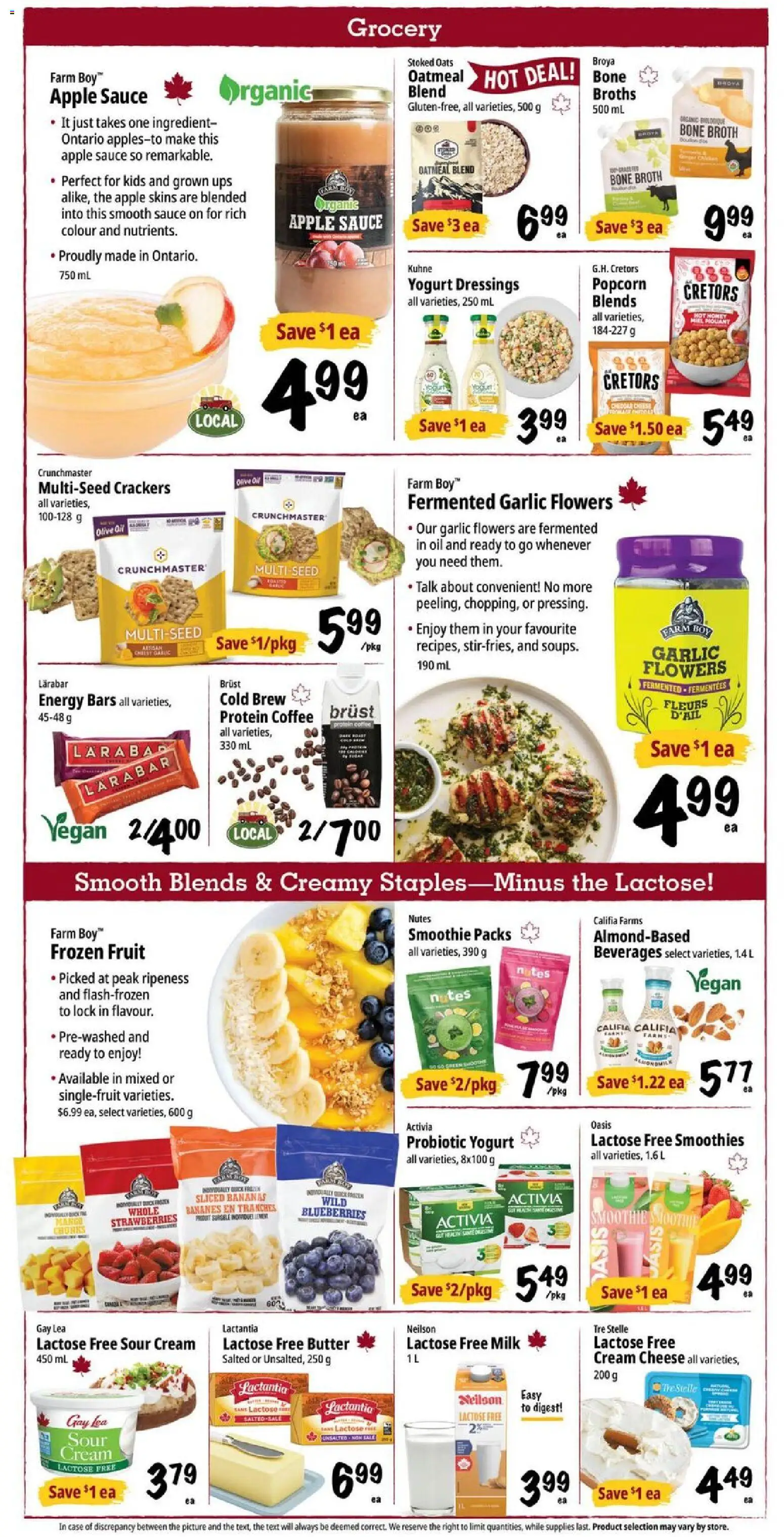 Farm Boy flyer valid from Oct 1, 2026 | Page: 4 | Products: Oats, Case, Broth, Smoothie