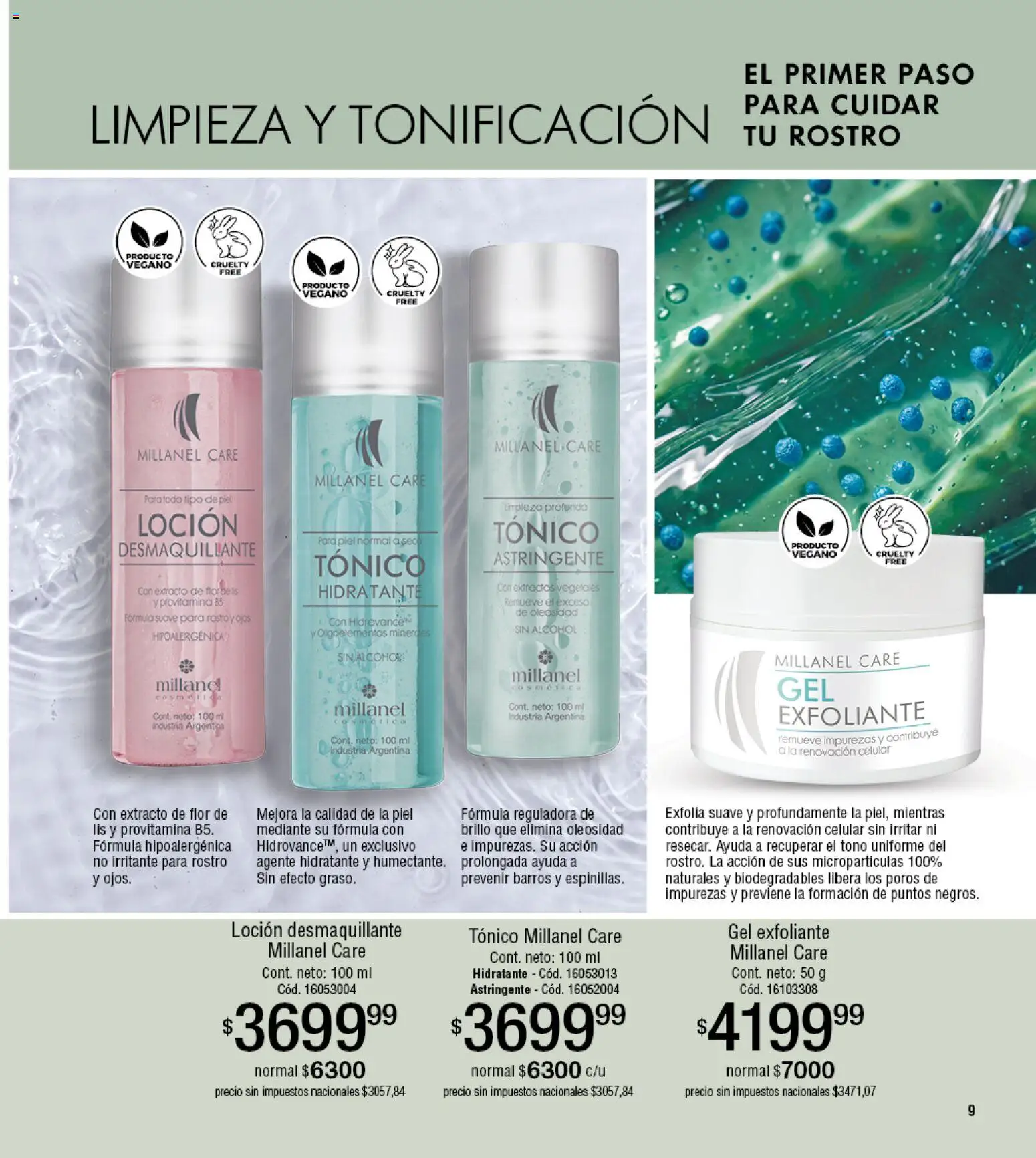Millanel - Catálogo │ válido desde el 27.04.2026 | Página: 9 | Productos: Desmaquillante, Brillo, Loción