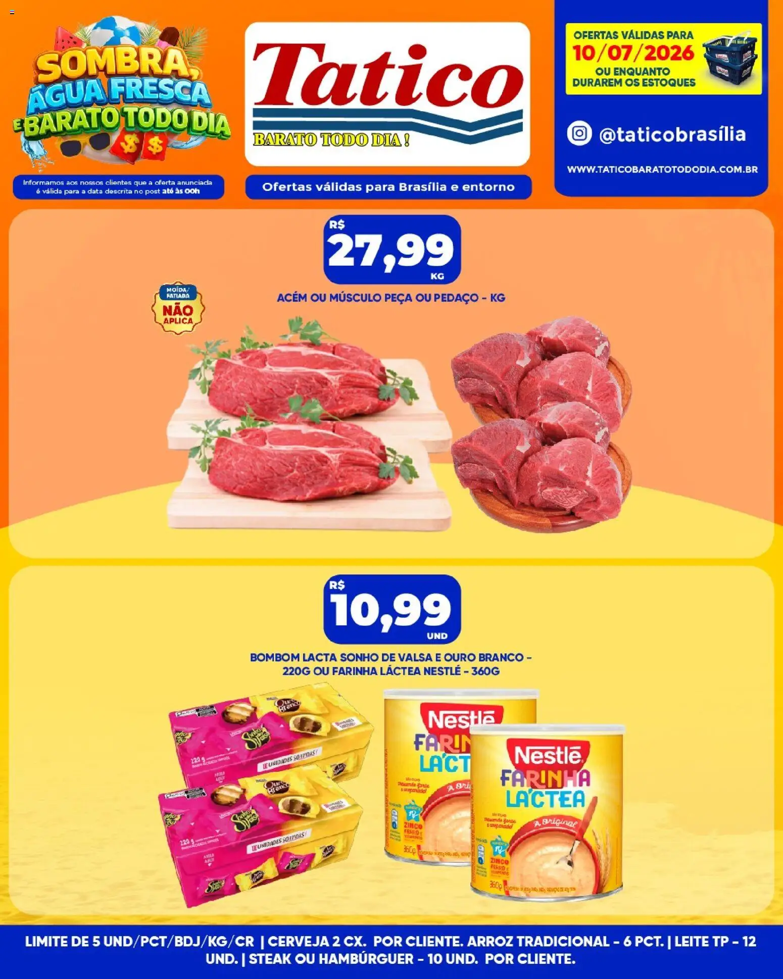 Tatico Folheto - válido de 11/07/2026 | Página: 18 | Produtos: Farinha láctea, Acém, Leite, Bombom