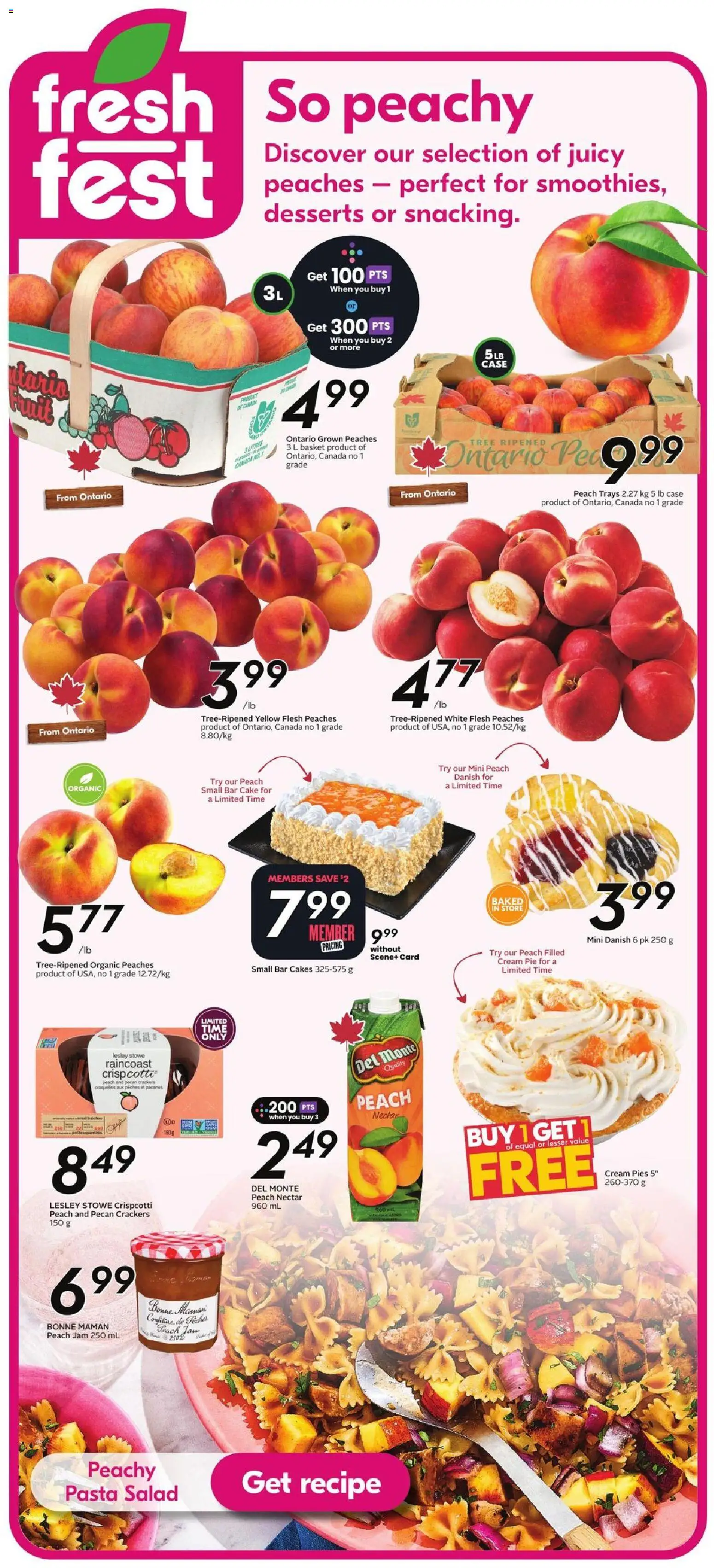 Sobeys flyer valid from Aug 13, 2026 | Page: 16 | Products: Case, Peaches, Desserts, Basket