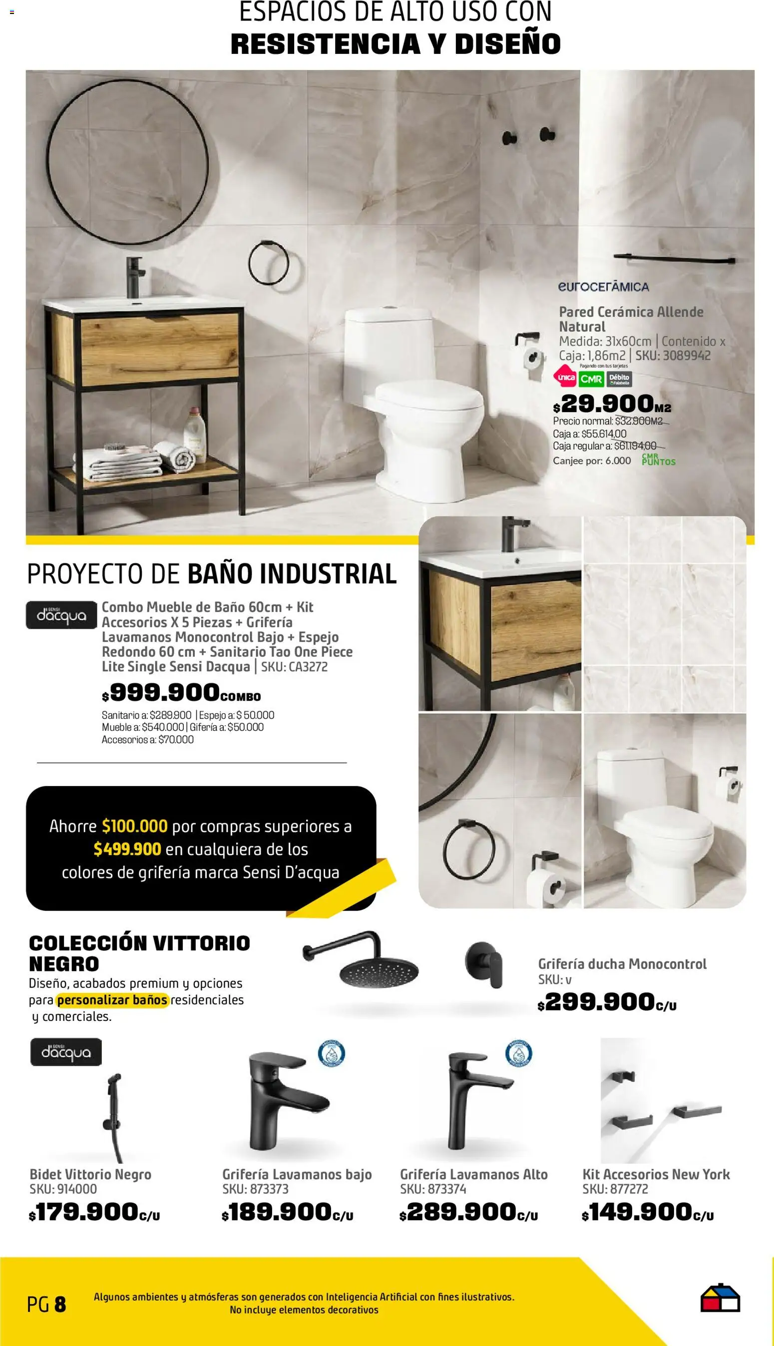 Homecenter revista - valida desde el 08/09/2026 | Página: 9 | Productos: Bajo, Baño, Ducha, Espejo