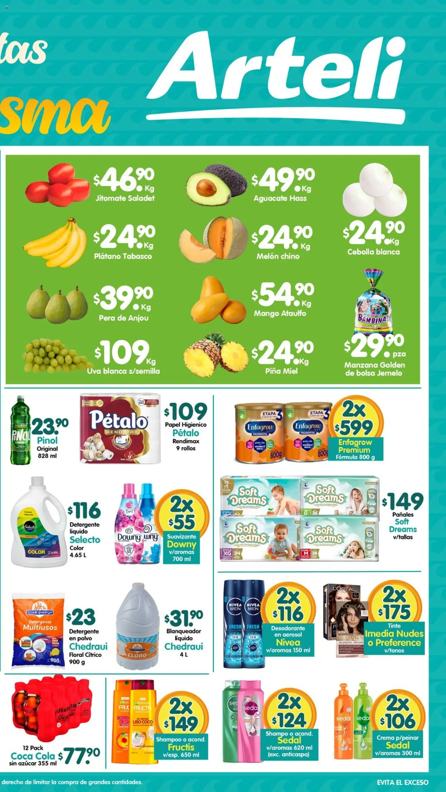 Nuevas ofertas de Arteli válidas en toda la República Mexicana desde el 09.03.2026. ¡Encuentra las mejores ofertas en Arteli folleto! | Página: 2 | Productos: Cebolla, Plátano, Azúcar, Polvo