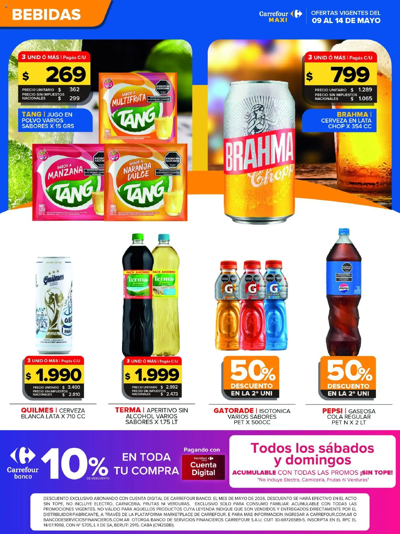 Carrefour Maxi catálogo │ válido desde el 09.05.2026 | Página: 2 | Productos: Gaseosa, Manzana, Jugo, Cerveza