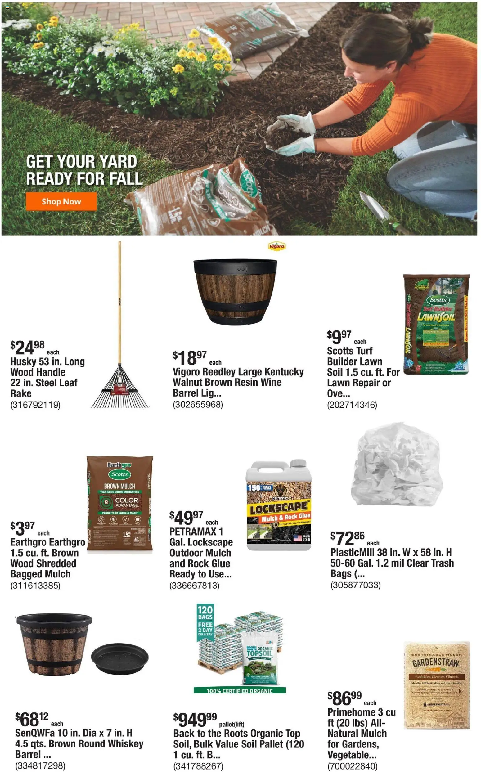 Home Depot Weekly Ad - valid from 09/10/2026 | Page: 4 | Products: Rake, Wine, Whiskey, Lawn soil