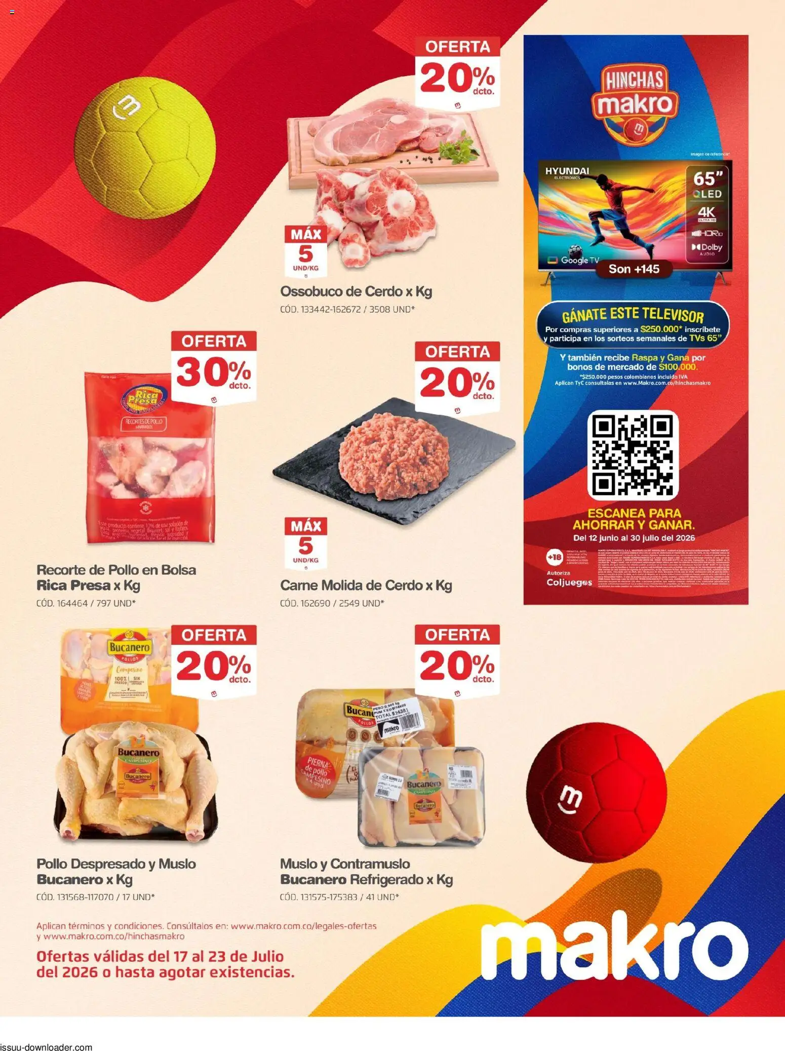 Makro revista - valida desde el 17/07/2026 | Página: 20 | Productos: Cerdo, Pollo, Televisor, Bolsa