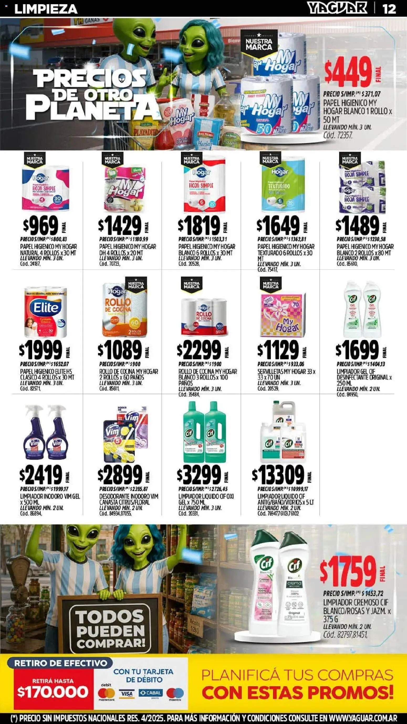 Yaguar - Oferta Semanal Córdoba │ válido desde el 06/07/2026 | Página: 14 | Productos: Harina, Inodoro, Desodorante, Limpiador