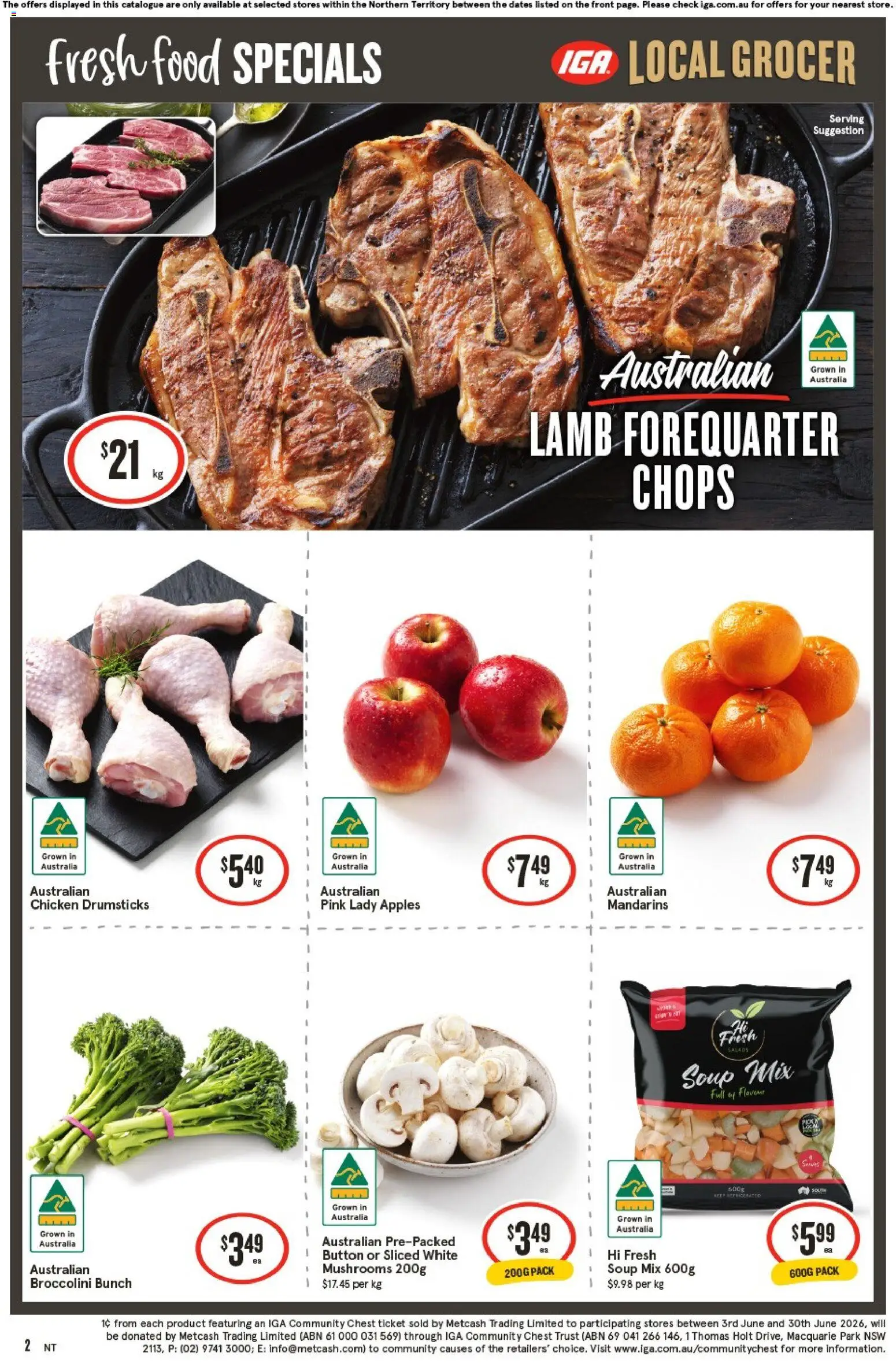 IGA catalogue - valid from 17.06.2026 | Page: 3 | Products: Chicken, Apples, Lamb, Mandarins