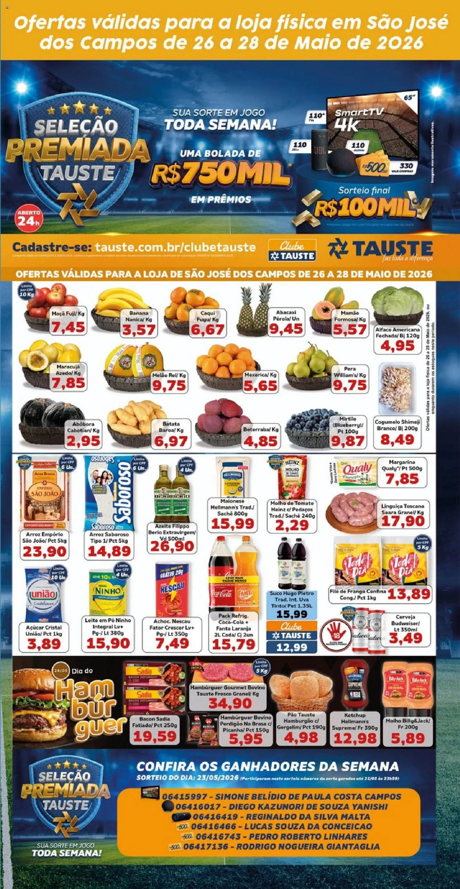 Tauste Folheto - válido de 26.05.2026 | Página: 2 | Produtos: Molho de tomate, Filé de frango, Ketchup, Mamão
