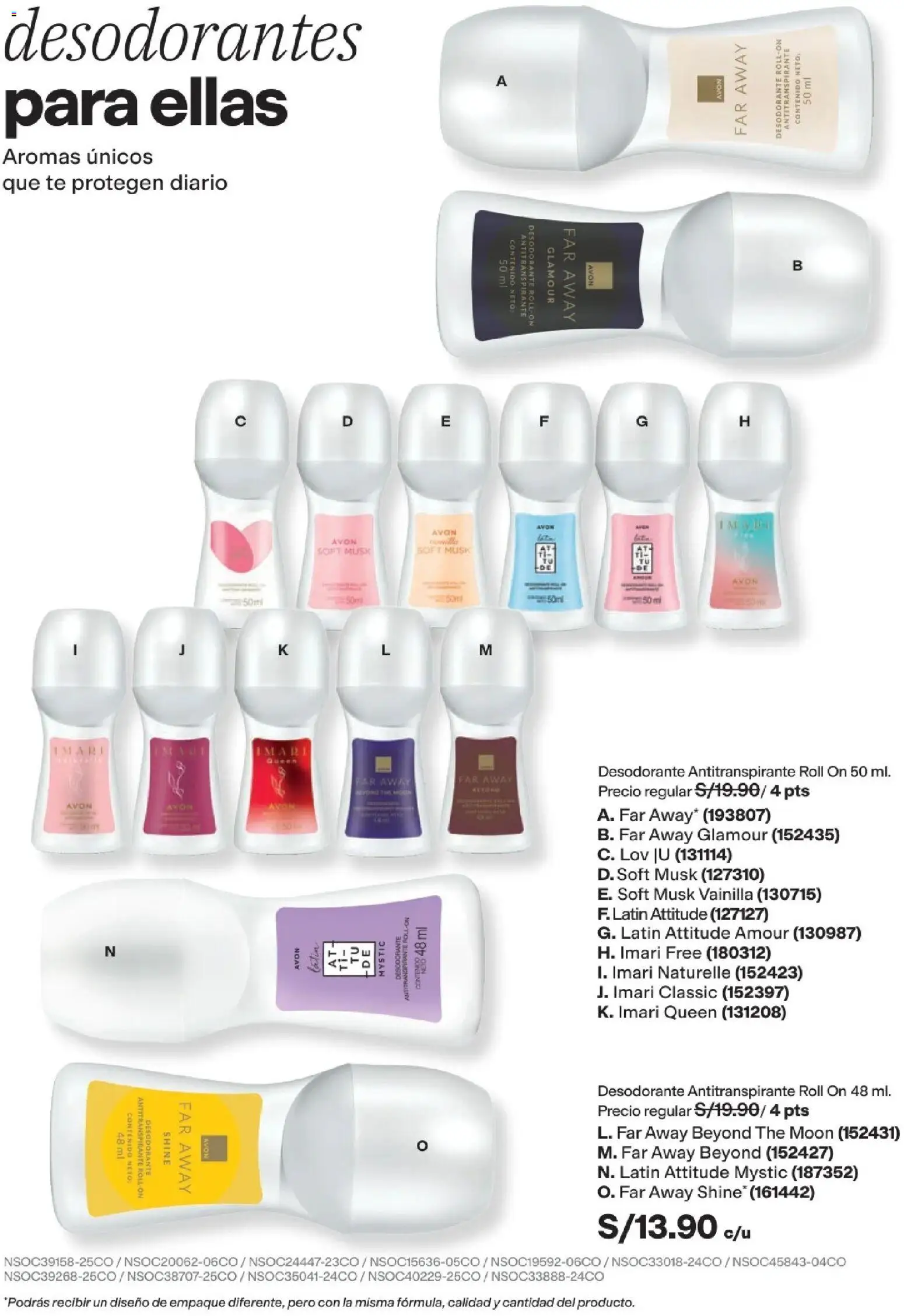Catálogo Avon válido desde 11/08/2026 | Página: 158 | Productos: Desodorante, Antitranspirante, Té, Empaque