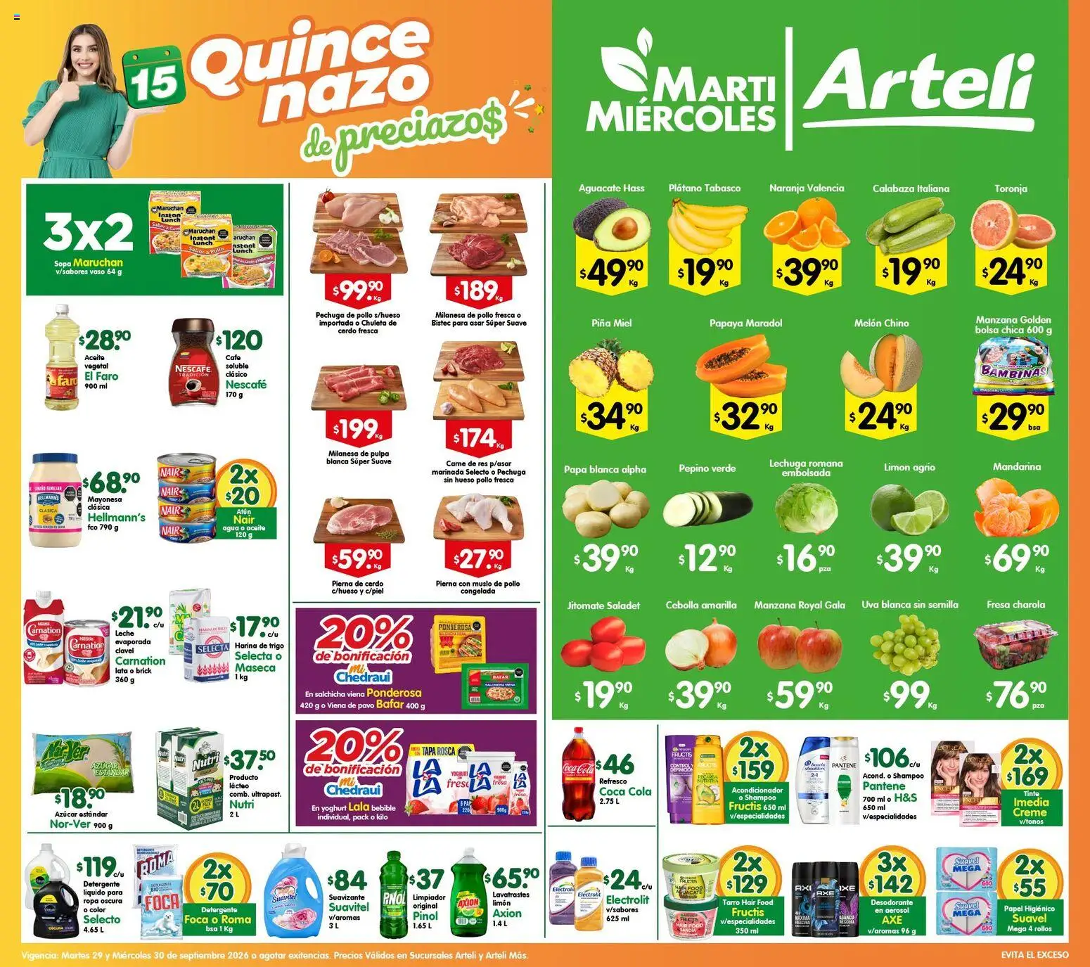 Nuevas ofertas de Arteli válidas en toda la República Mexicana desde el 29/09/2026. ¡Encuentra las mejores ofertas en Arteli folleto! | Página: 1 | Productos: Pollo, Azúcar, Salchicha, Limpiador