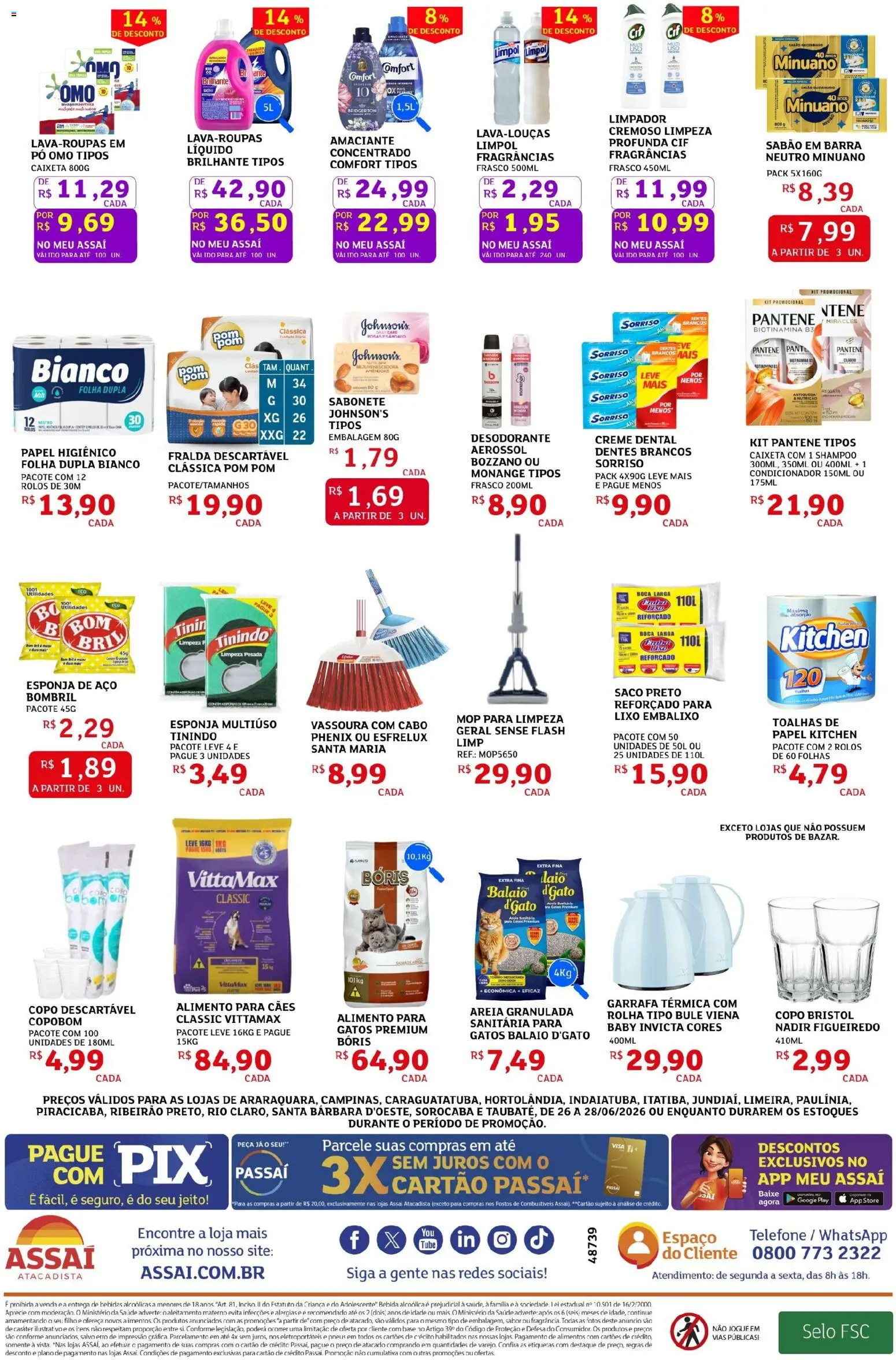 Assaí Atacadista Folheto - válido de 26/06/2026 | Página: 2 | Produtos: Esponja, Condicionador, Desodorante, Creme