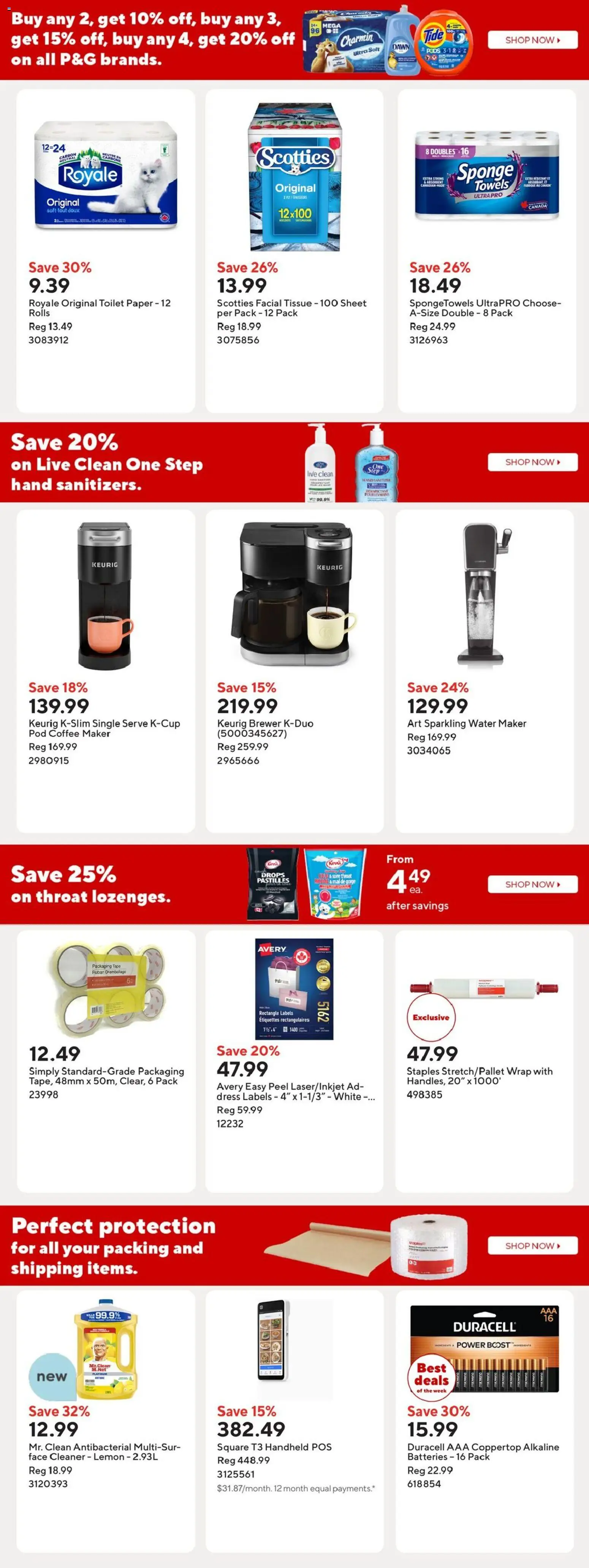 Staples flyer valid from 01.05.2026 | Page: 12 | Products: Dress, Coffee maker, Sponge, Coffee