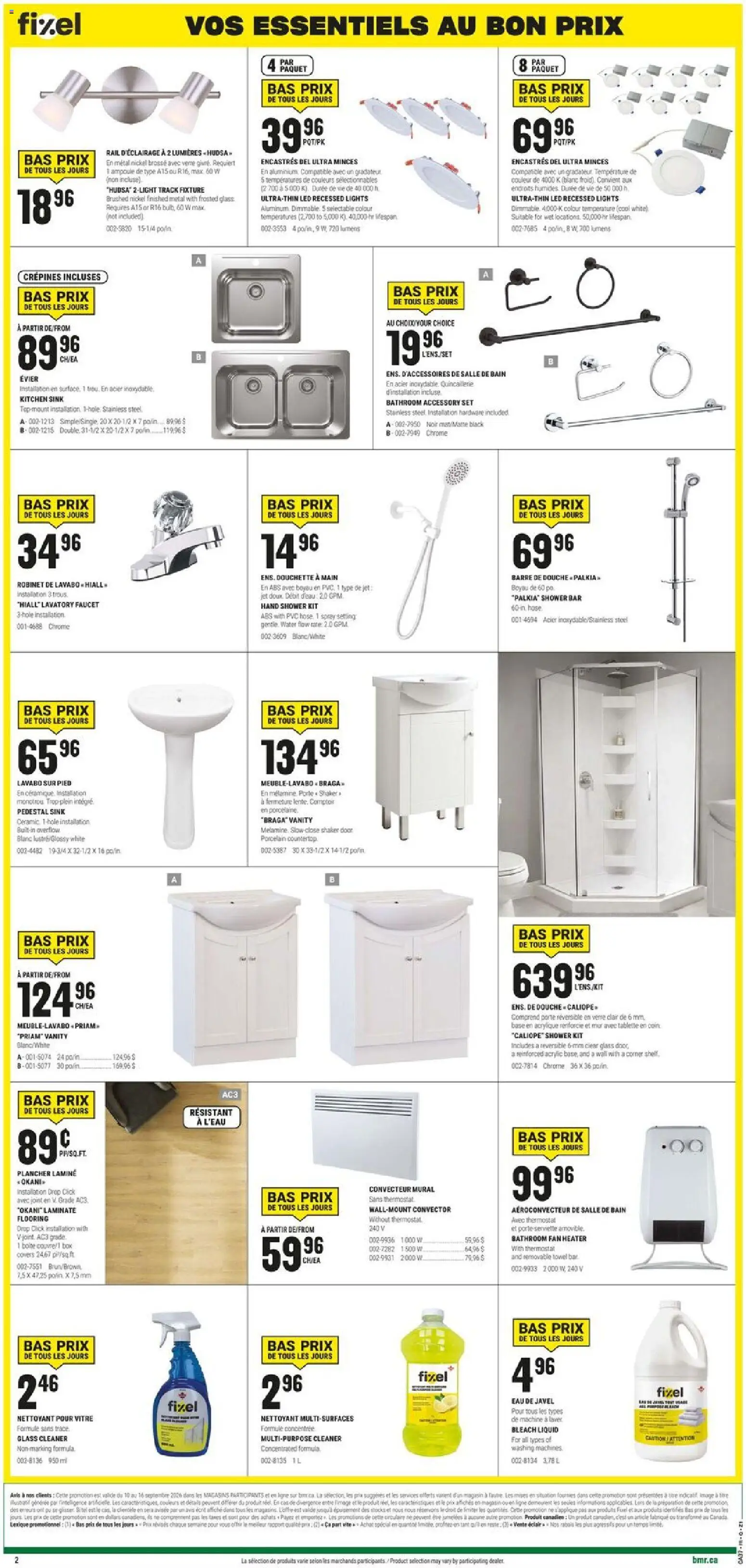 BMR flyer valid from Sep 10, 2026 | Page: 3 | Products: Fan, Box, Shower, Door