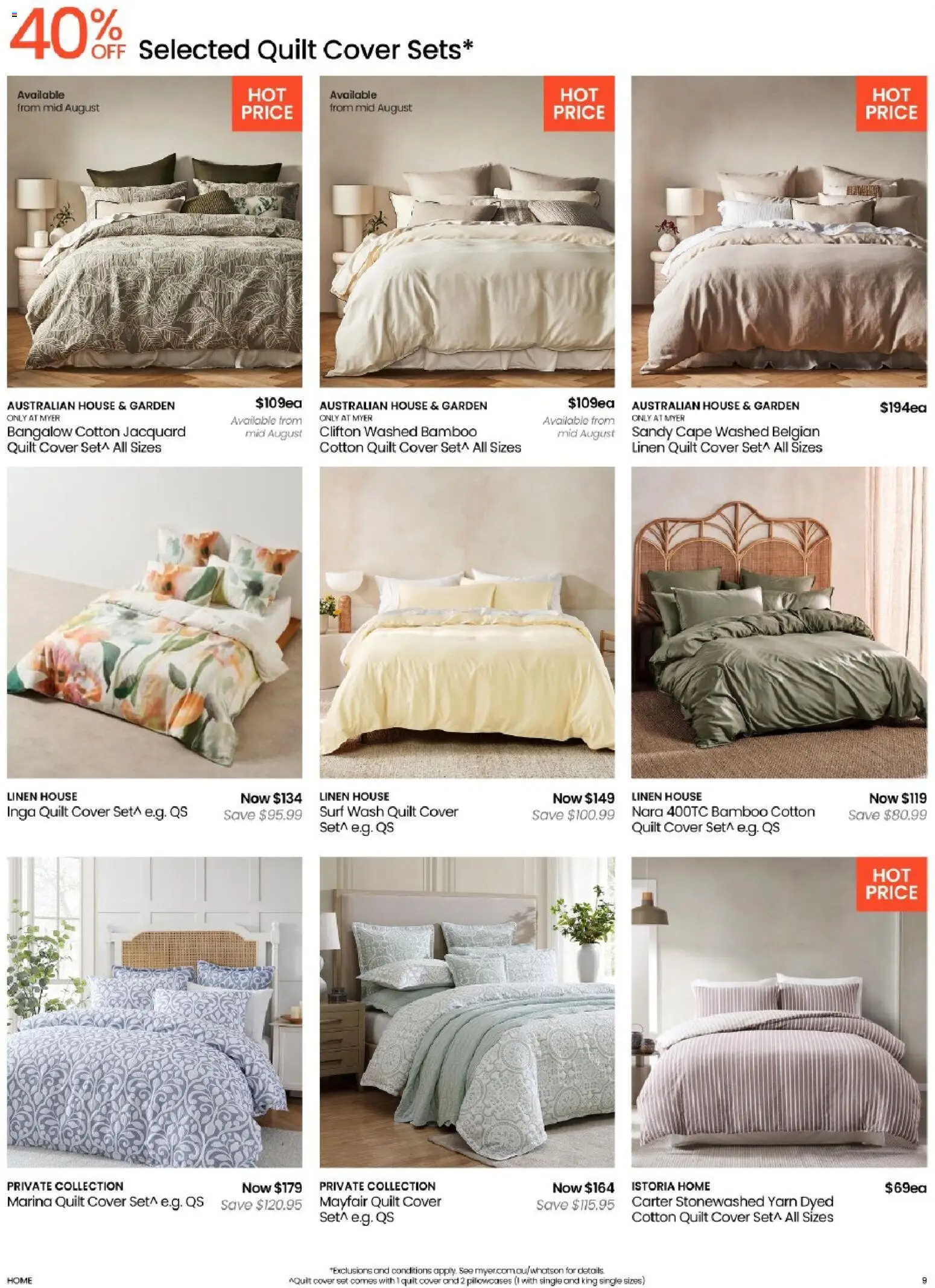 Myer catalogue - valid from 09/08/2026 | Page: 9 | Products: Linen