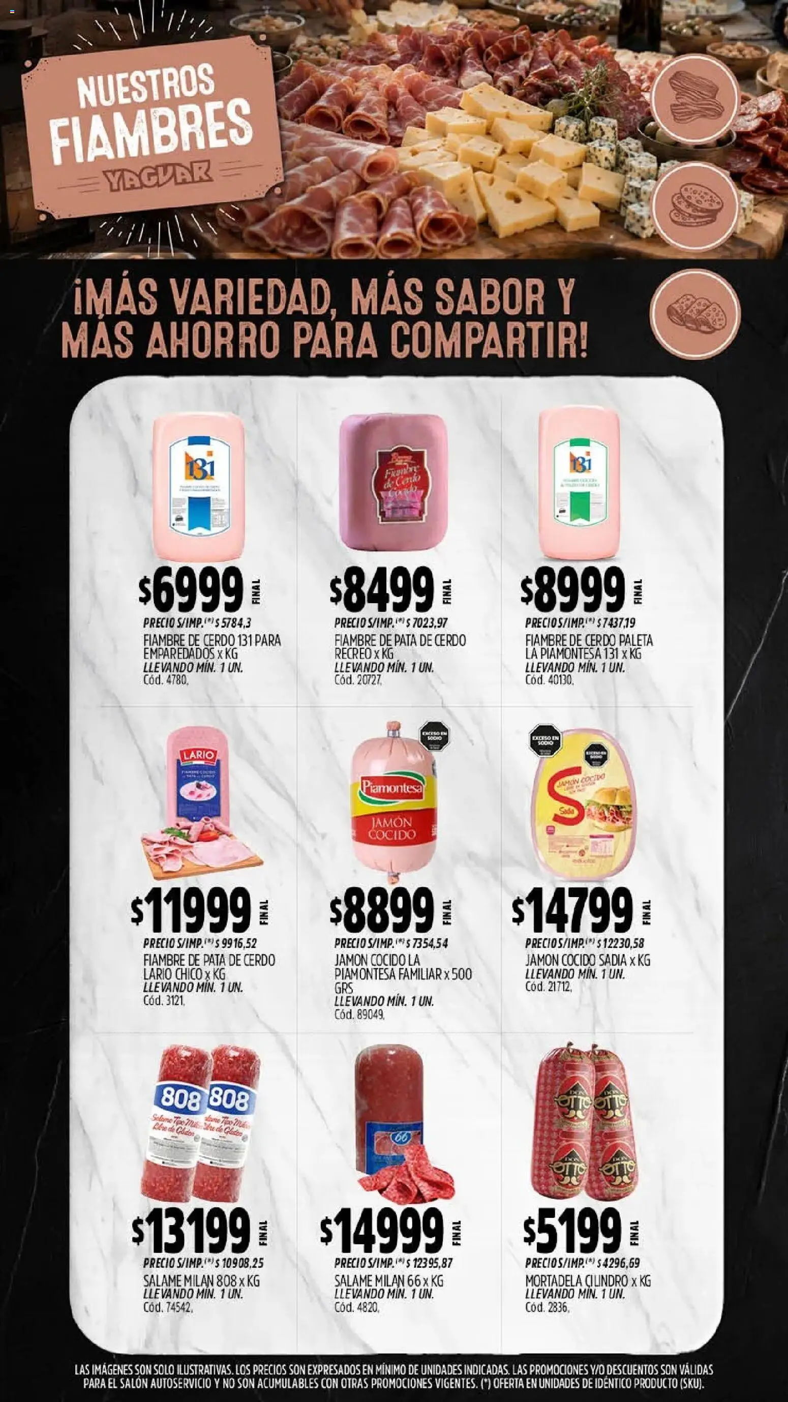 Yaguar - Oferta Semanal Misiones │ válido desde el 27/07/2026 | Página: 9 | Productos: Jamón cocido, Mortadela, Paleta, Cerdo