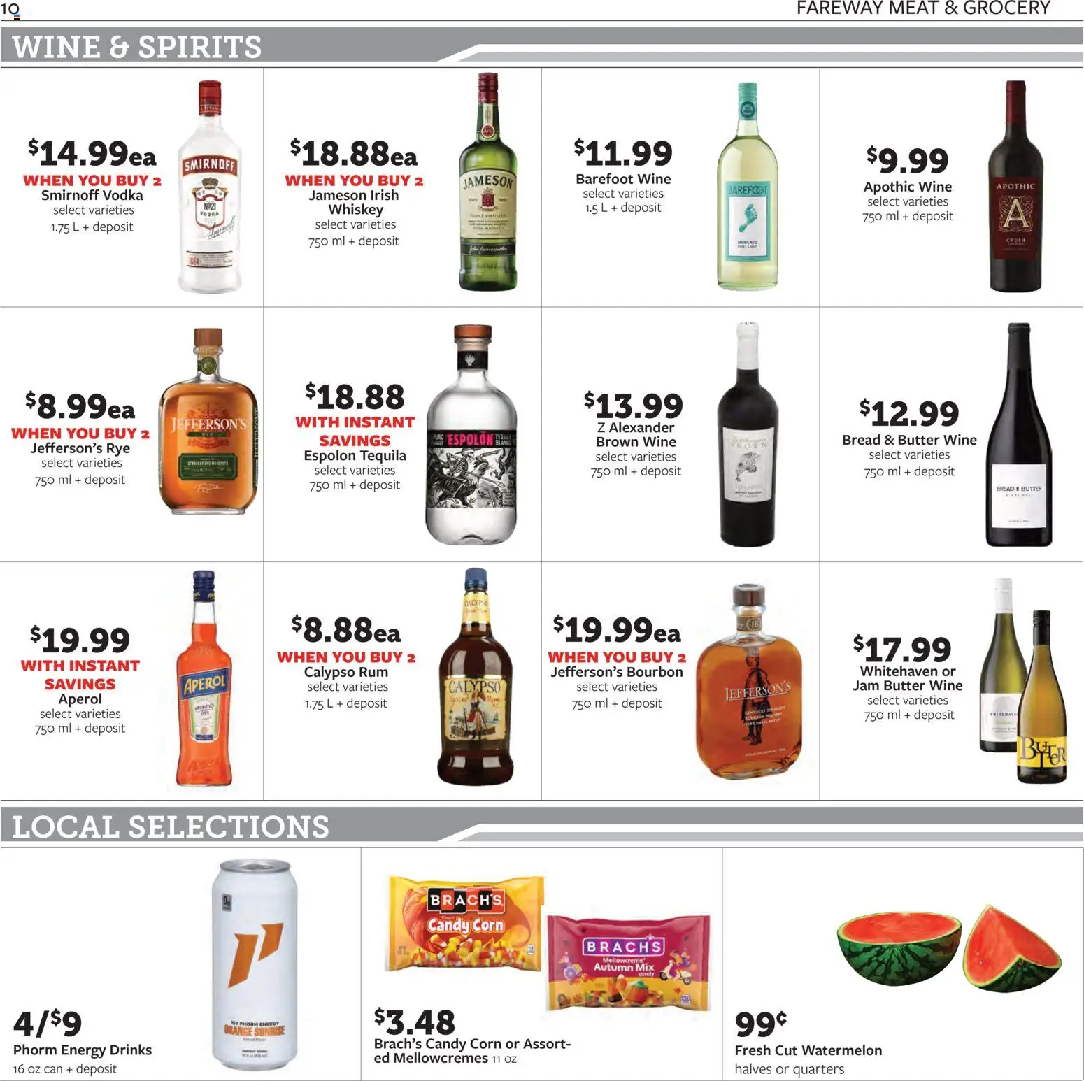 Fareway Weekly Ad - valid from 08/17/2026 | Page: 10 | Products: Corn, Tequila, Wine, Jam