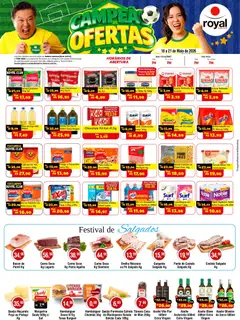 Royal Supermercados ofertas Semanal - Pré-Visualização do folheto da loja Royal Supermercados, válido de 18.05.2026 | Página: 1 | Produtos: Pó, Chocolate, Maionese, Azeite