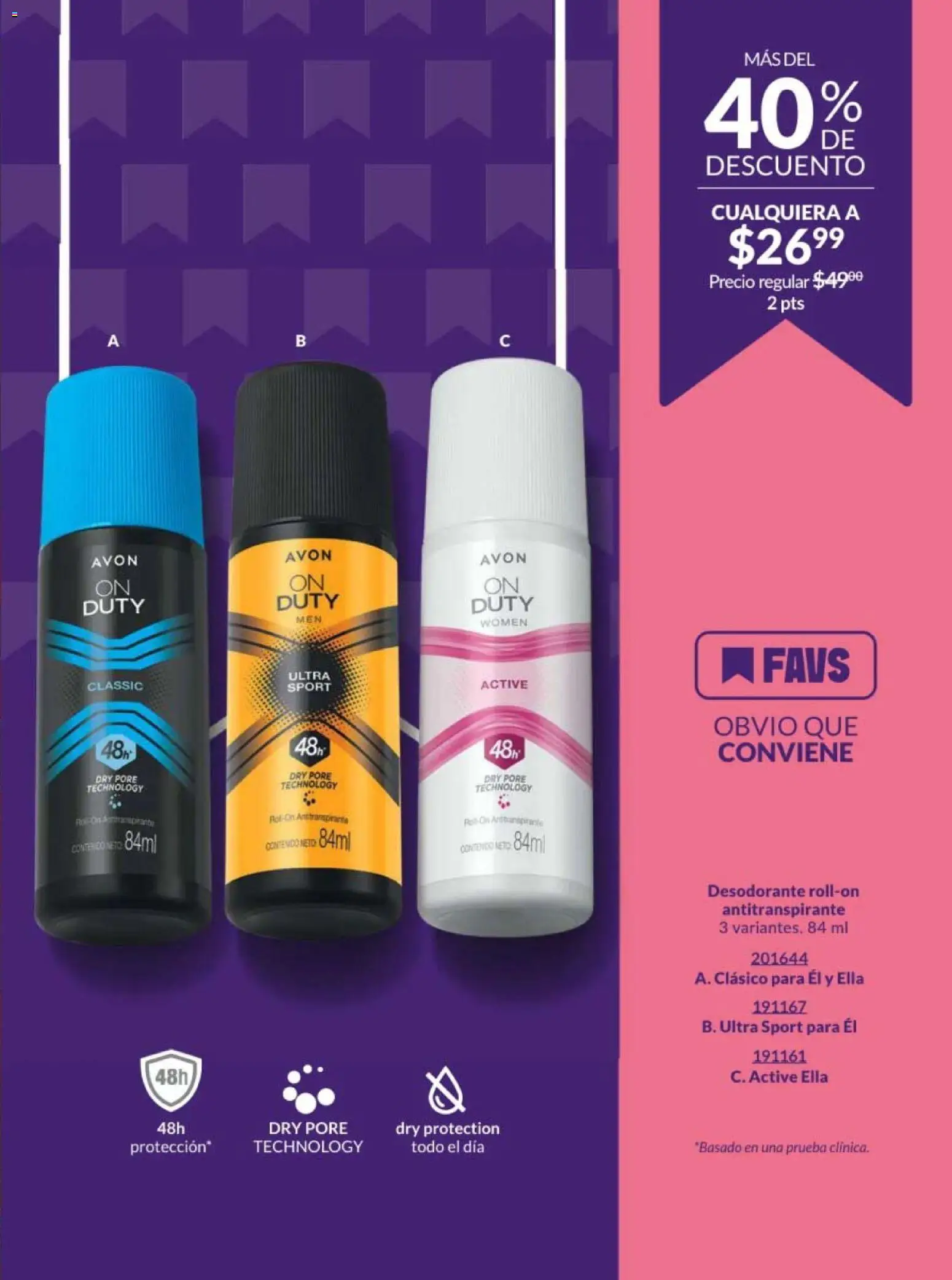 Nuevas ofertas de AVON válidas en toda la República Mexicana desde el 20/02/2026. ¡Encuentra las mejores ofertas en AVON campaña 4 2026! | Página: 187 | Productos: Desodorante, Antitranspirante