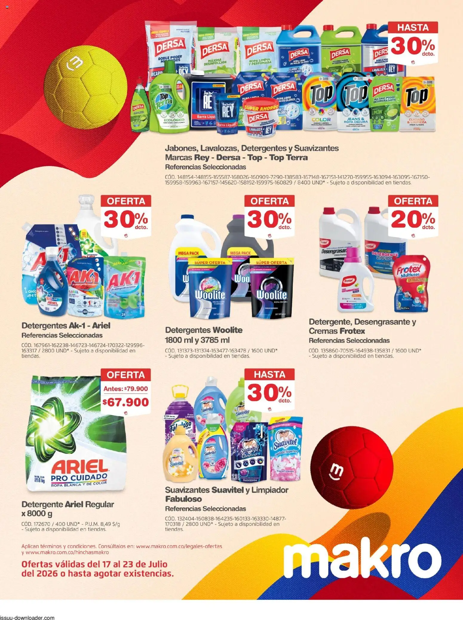 Makro revista - valida desde el 17/07/2026 | Página: 30 | Productos: Top, Quitamanchas, Detergente, Ropa
