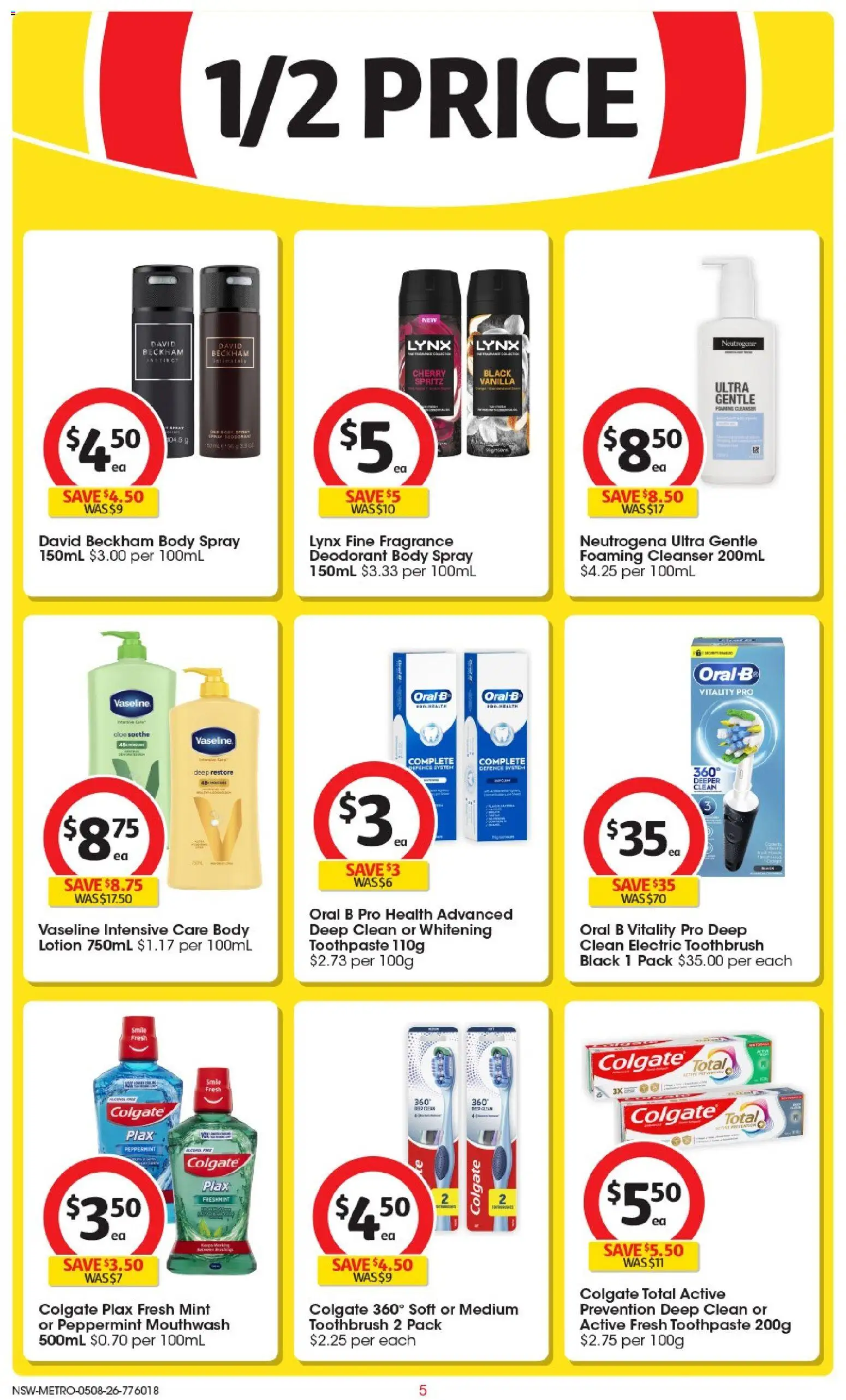 Coles catalogue - valid from 04/08/2026 | Page: 5 | Products: Fragrance, Lotion, Toothbrush, Body lotion