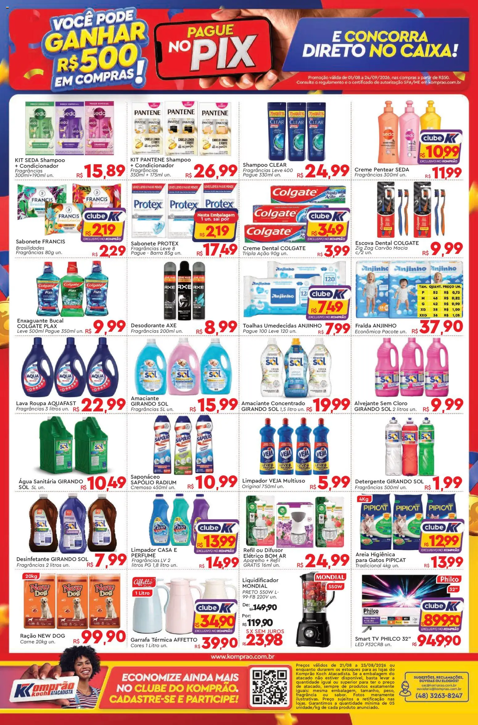 Komprao Atacadista Folheto - válido de 21/08/2026 | Página: 4 | Produtos: Condicionador, Escova, Água, Sabonete