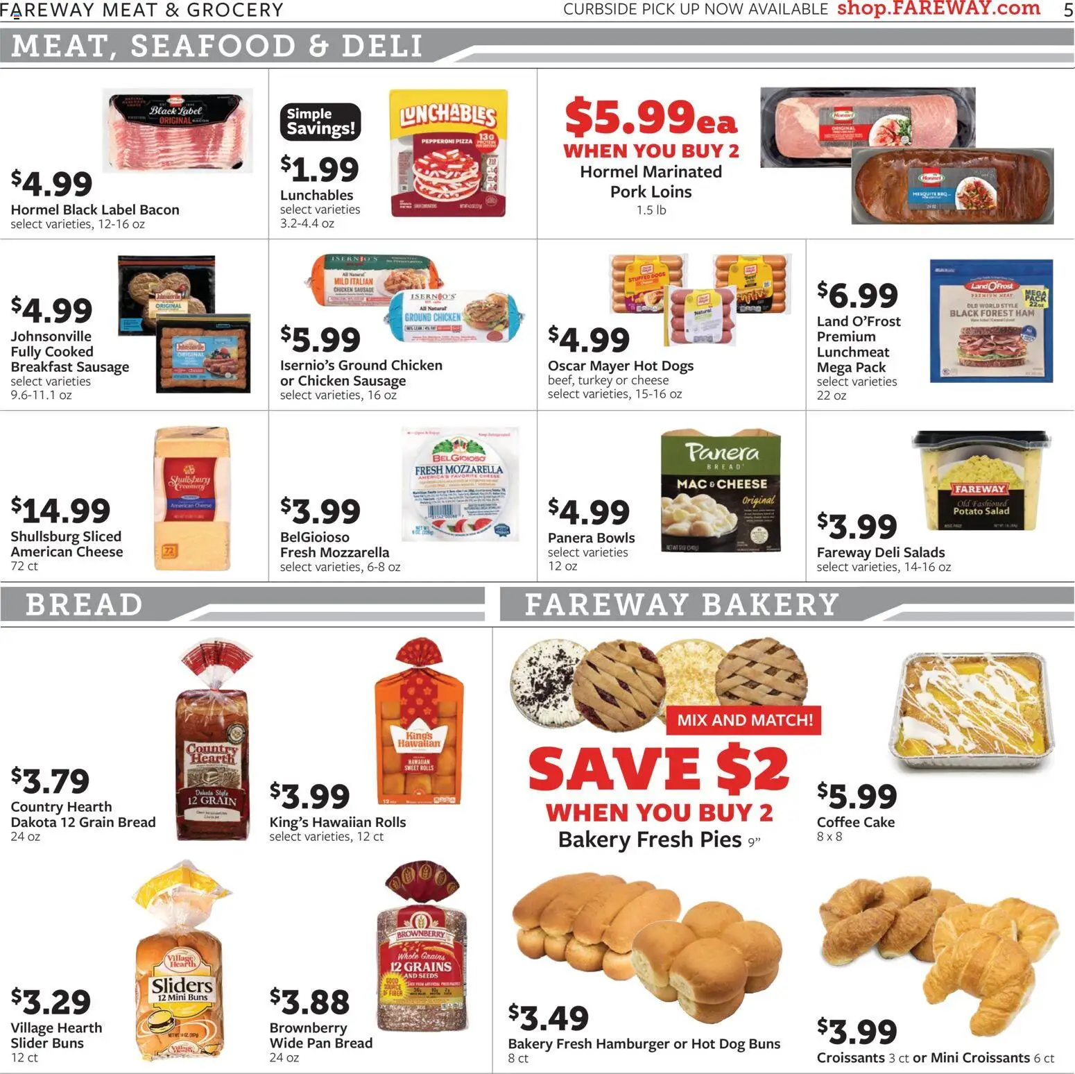 Fareway Weekly Ad - valid from 07/20/2026 | Page: 5 | Products: Pan, Seafood, Sausage, Croissants