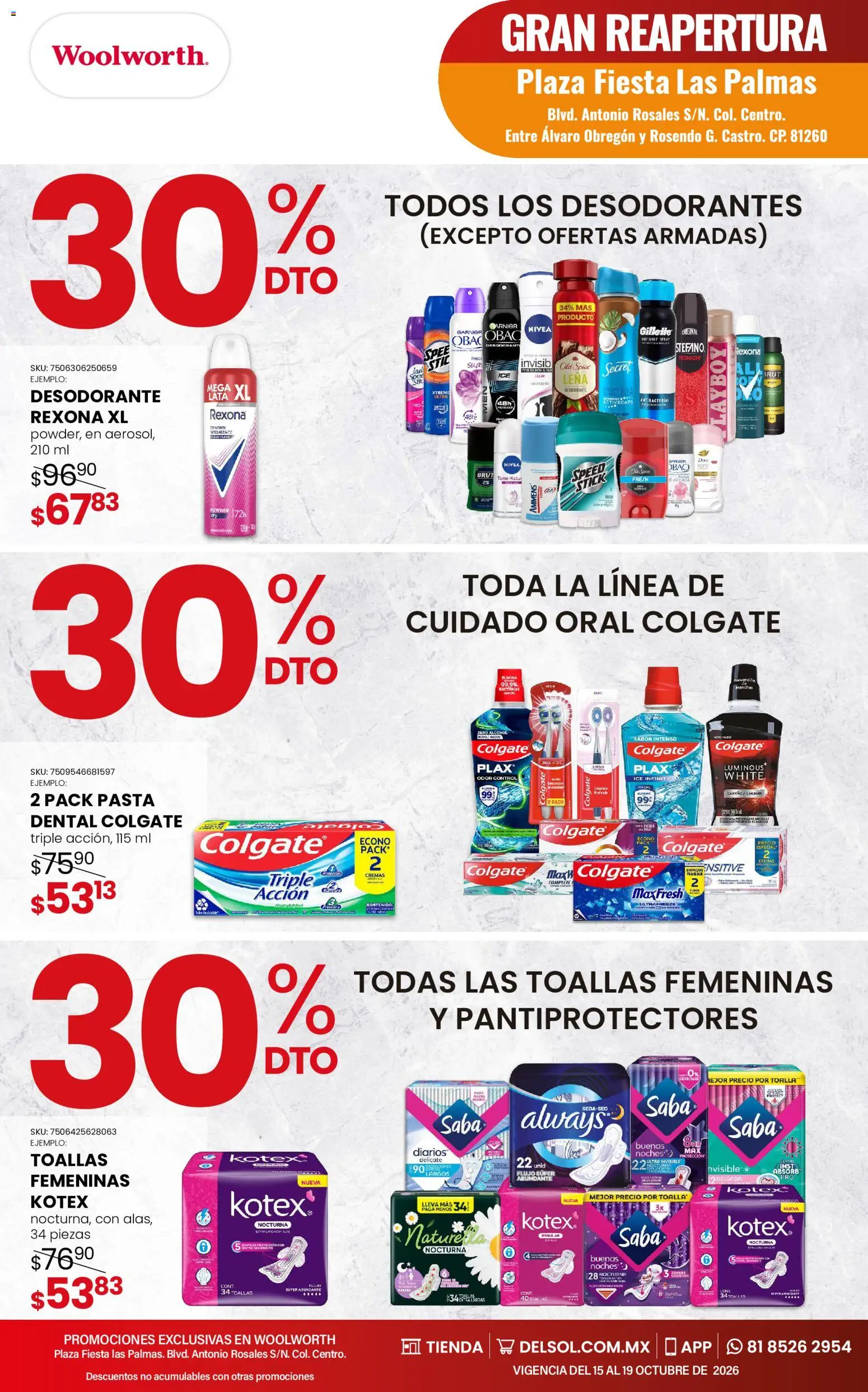 Nuevas ofertas de Del Sol y Woolworth válidas en toda la República Mexicana desde el 15/10/2026. ¡Encuentra las mejores ofertas en Del Sol y Woolworth catálogo 5 Días de Grandes Promociones - Los Mochis! | Página: 8