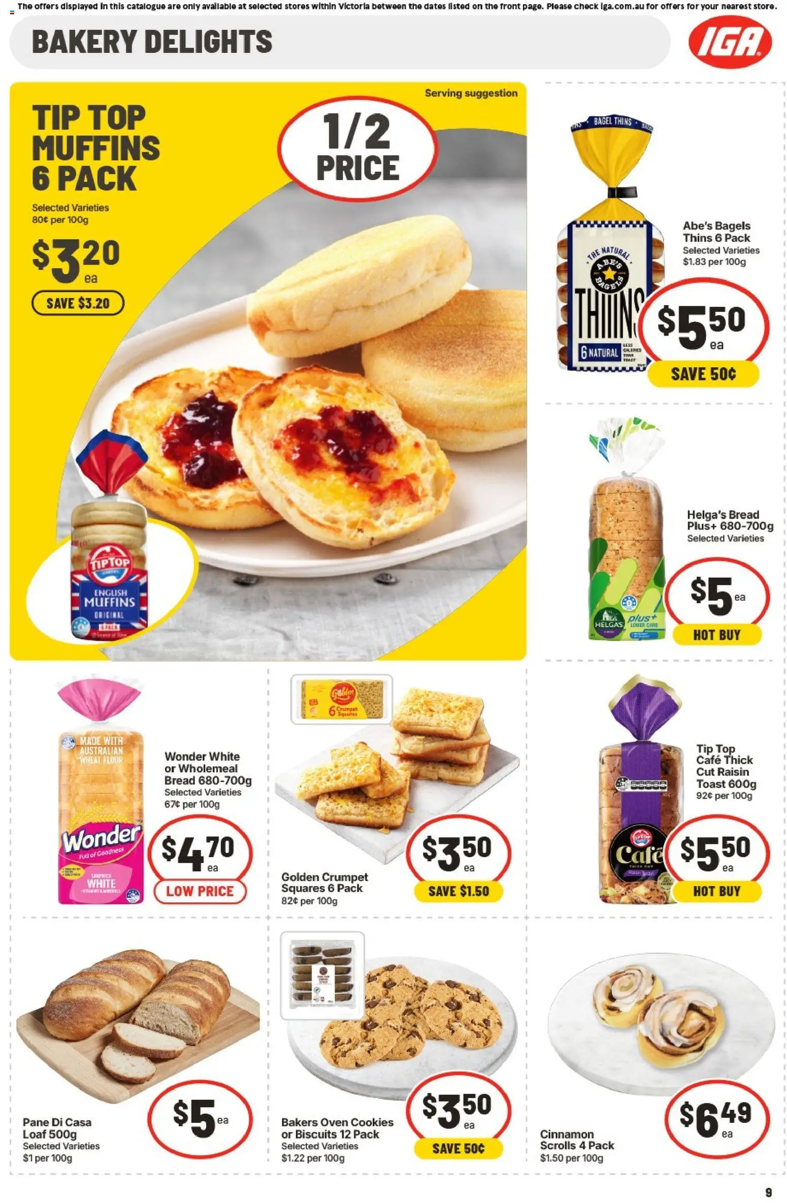 IGA catalogue - valid from 05/08/2026 | Page: 11 | Products: Flour, Bread, Muffins, Oven
