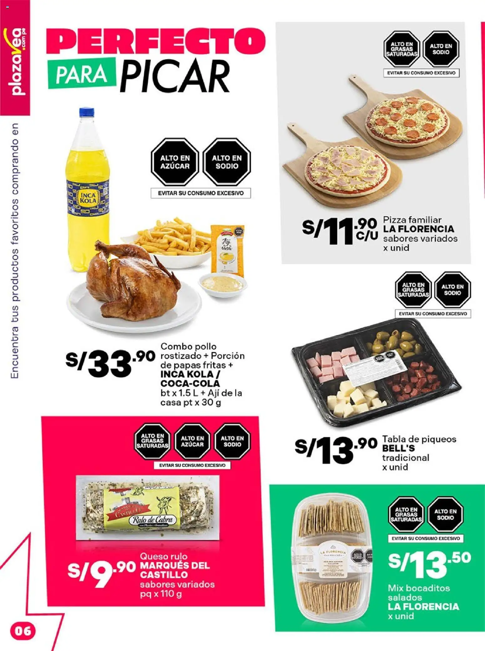 Catálogo Plaza Vea válido desde 15.05.2026 | Página: 6 | Productos: Queso, Pizza, Papas fritas, Papas