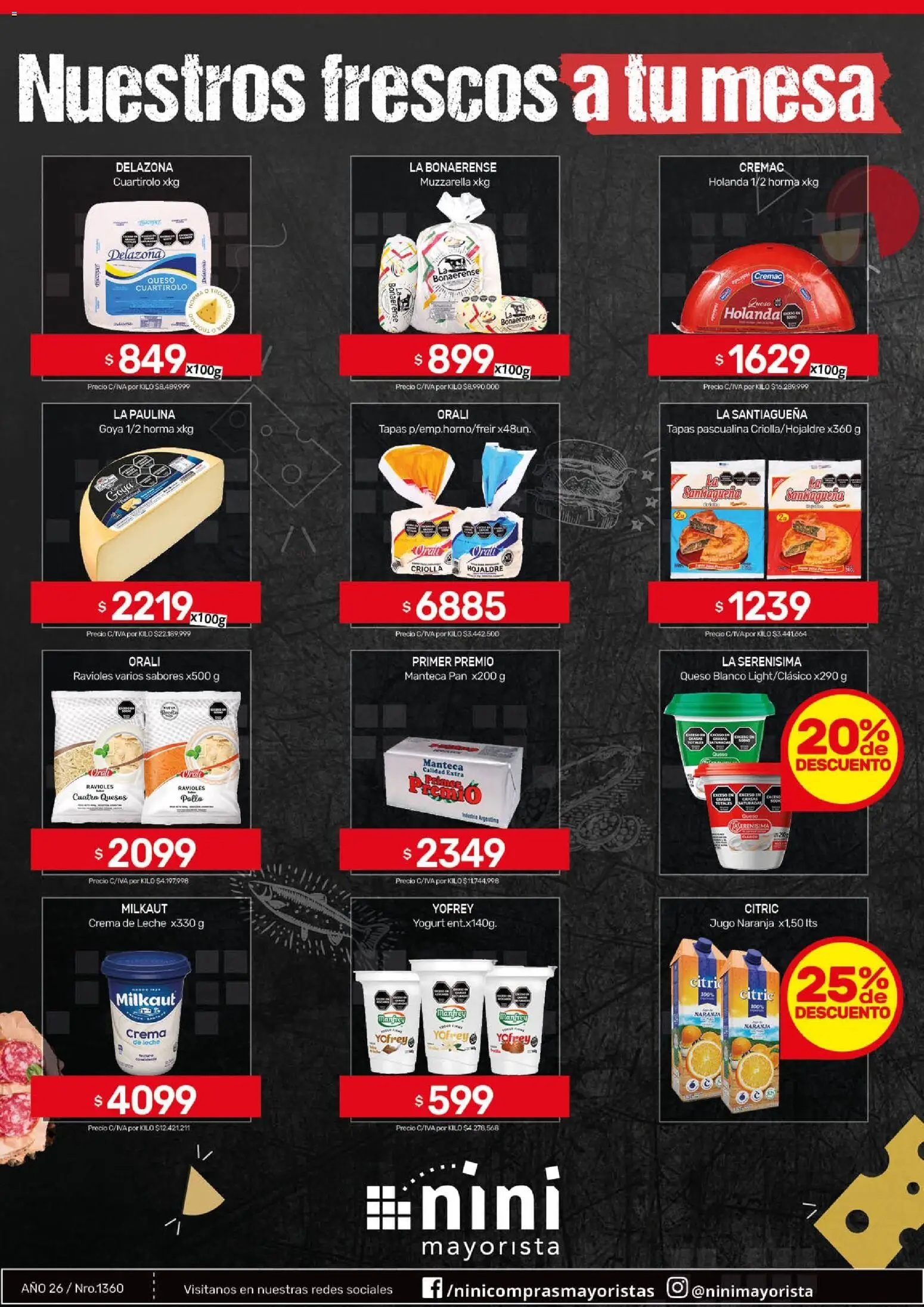 NINI Mayorista ofertas │ válido desde el 18.05.2026 | Página: 40 | Productos: Mesa, Crema de leche, Queso, Jugo