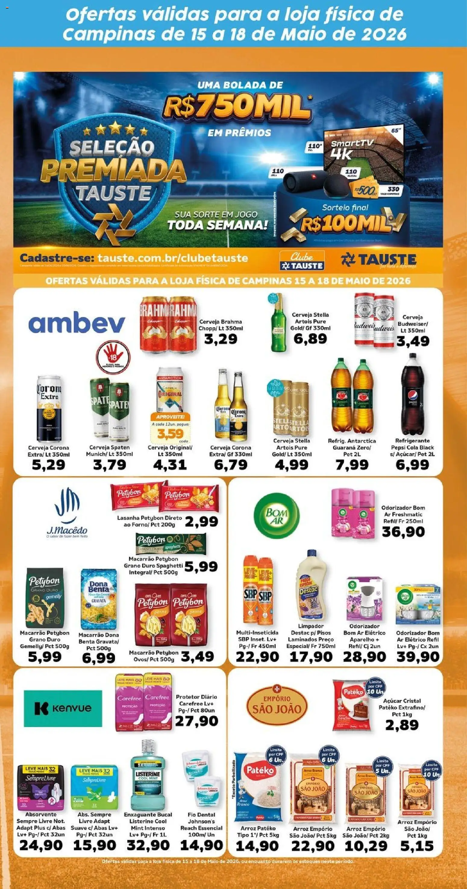 Tauste Folheto - válido de 15.05.2026 | Página: 2 | Produtos: Guaraná, Cola, Açúcar, Sempre Livre