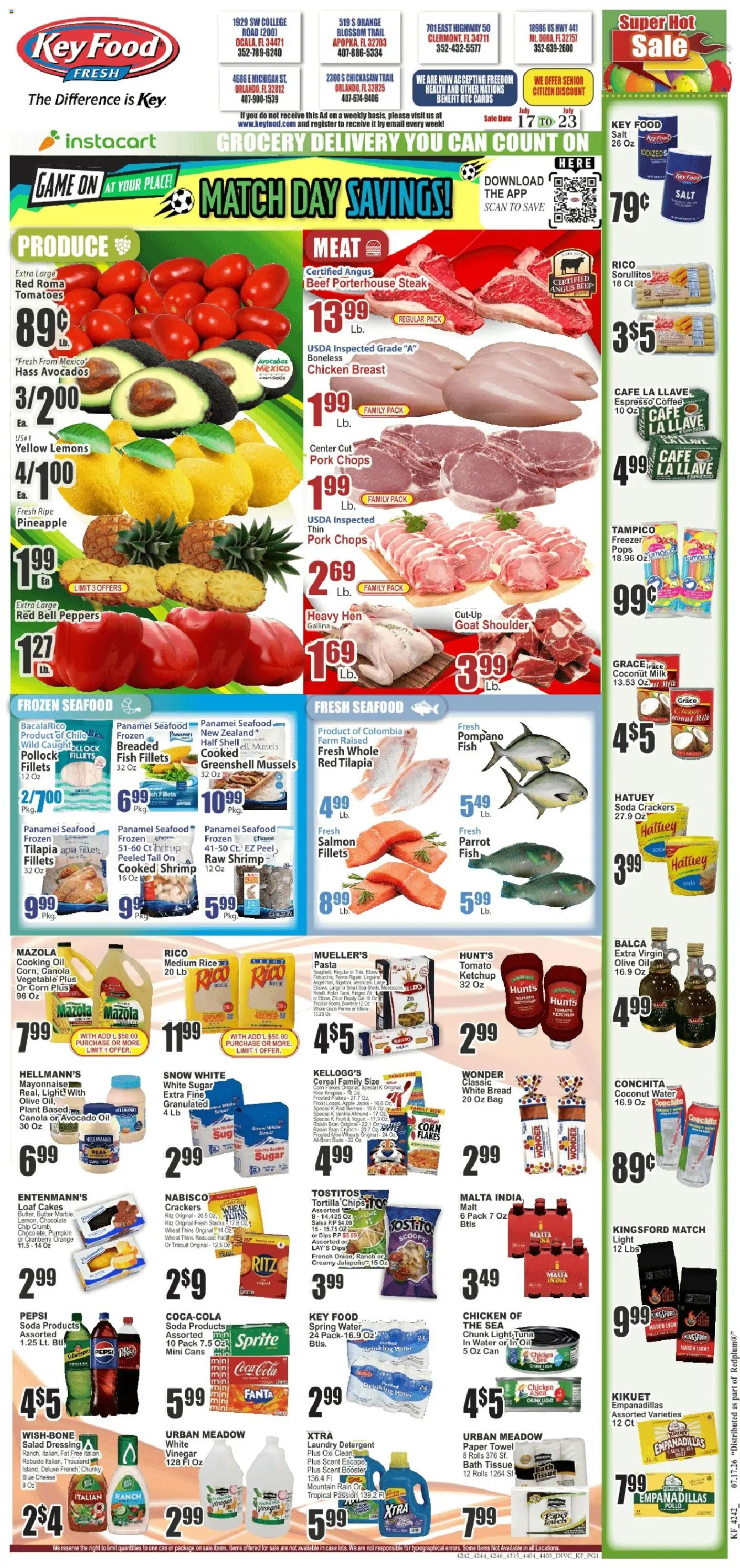 Key Food Weekly Ad - valid from 07/17/2026 | Page: 1 | Products: Beef, Salad, Sugar, Freezer