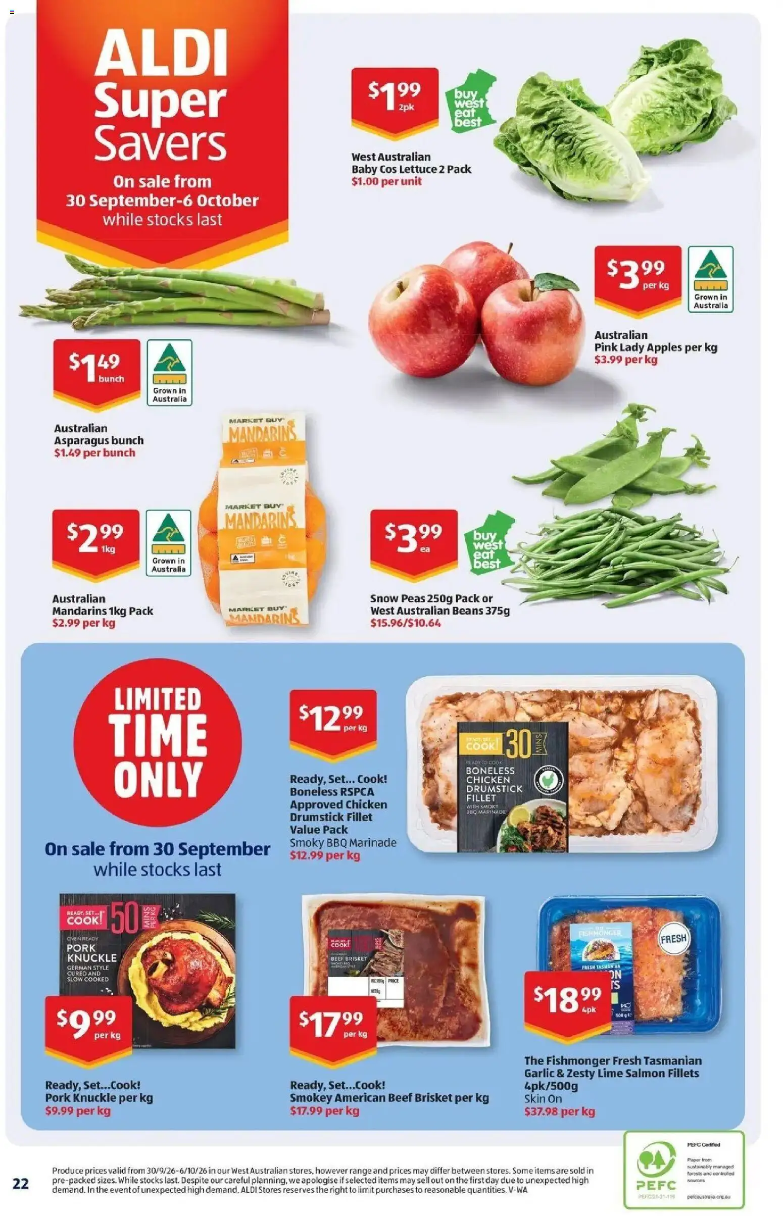Aldi catalogue - valid from 07/10/2026 | Page: 22 | Products: Lettuce, Mandarins, Vegetables, Beans