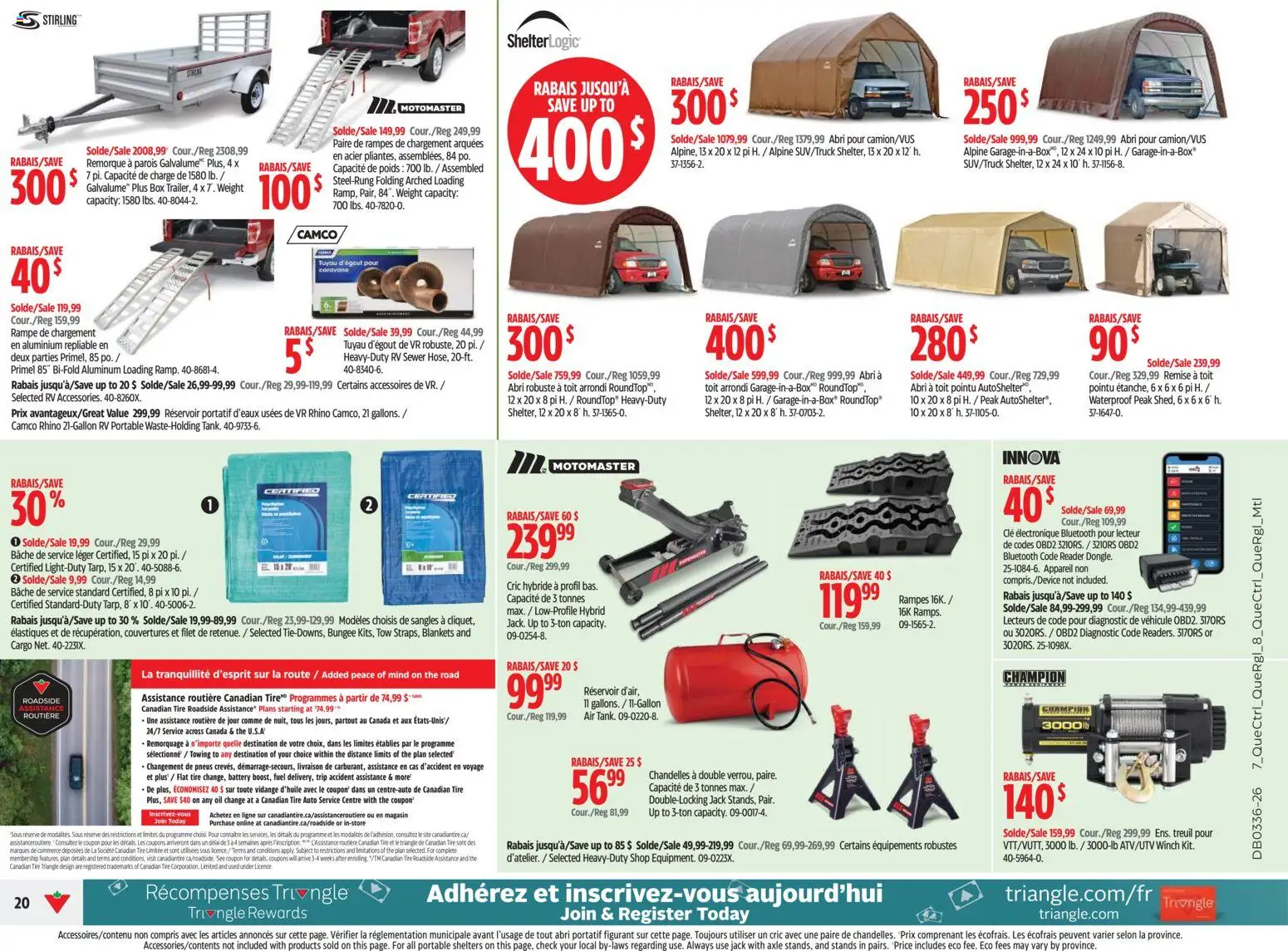 Canadian Tire flyer valid from Sep 3, 2026 | Page: 20 | Products: Box, Battery, Oil