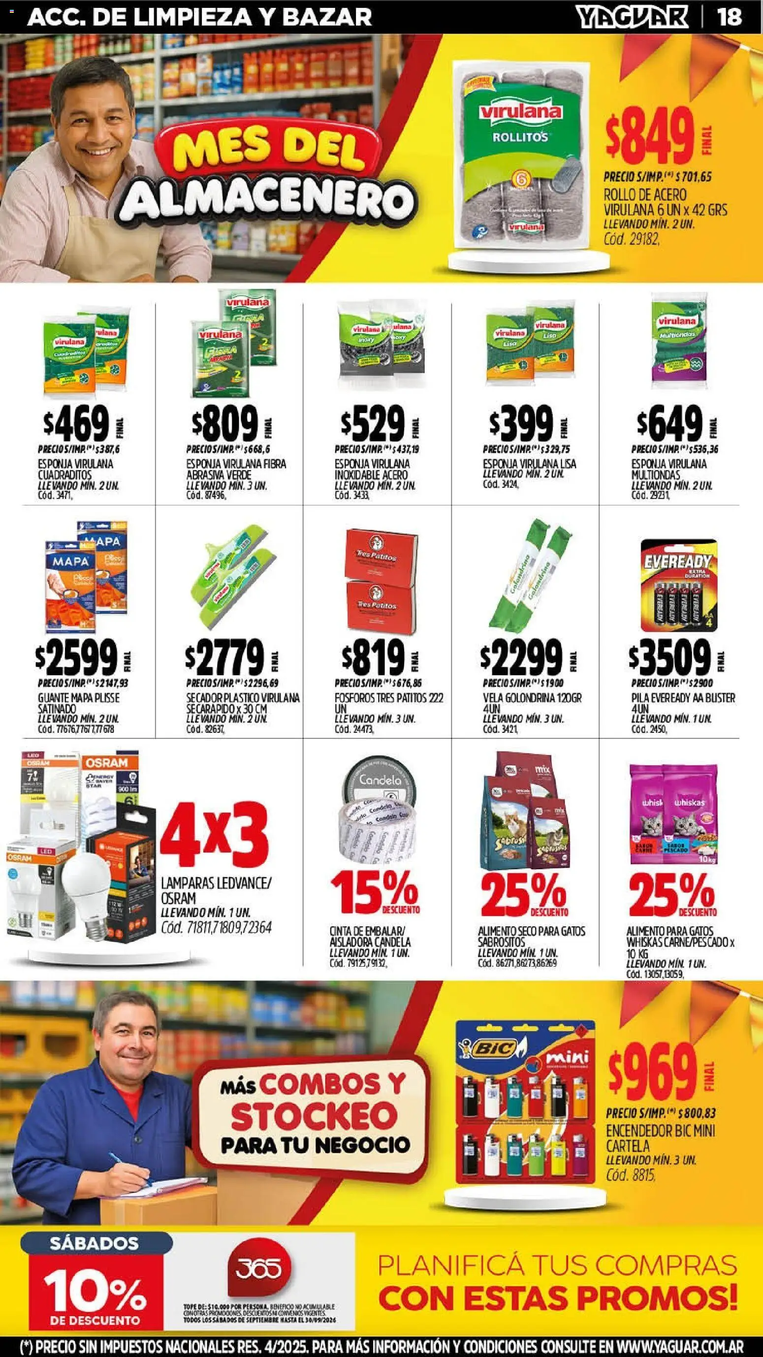 Yaguar - Oferta Semanal Chaco │ válido desde el 14/09/2026 | Página: 18 | Productos: Vela, Pila, Esponja, Lámparas