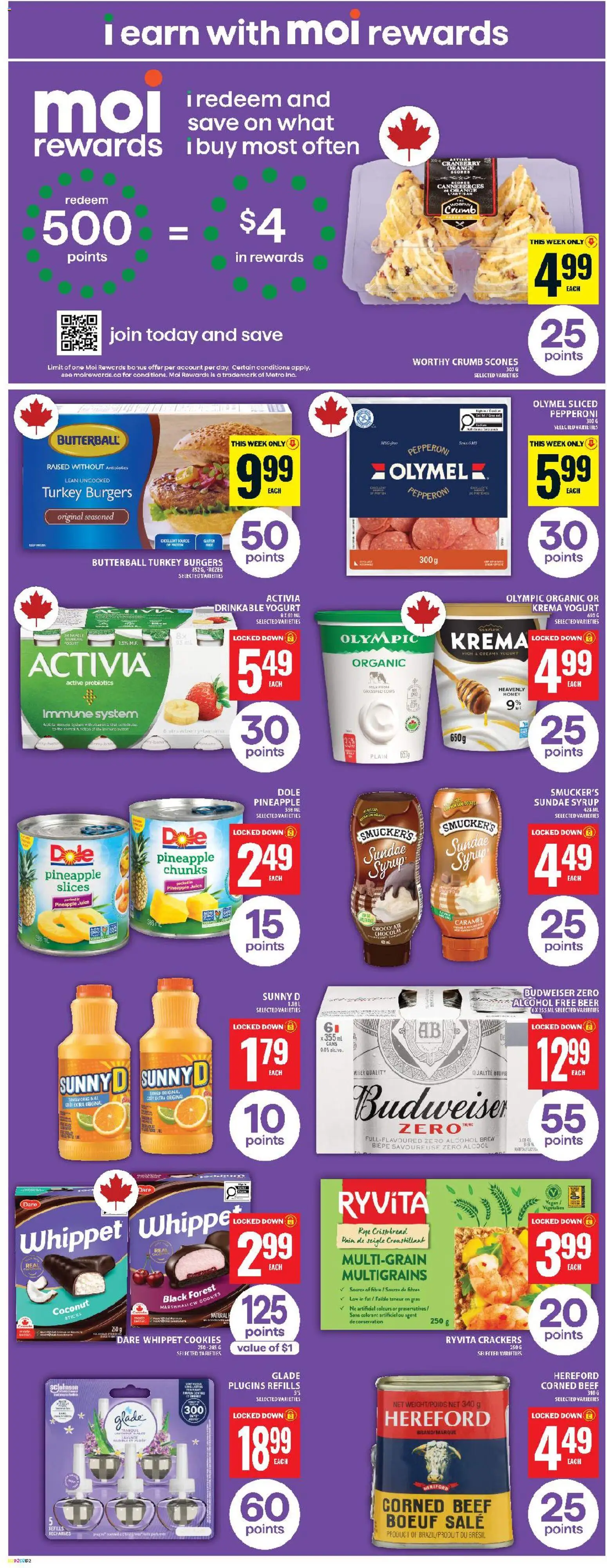 Food Basics flyer valid from 07.05.2026 | Page: 4 | Products: Pineapple, Cookies, Turkey, Beer