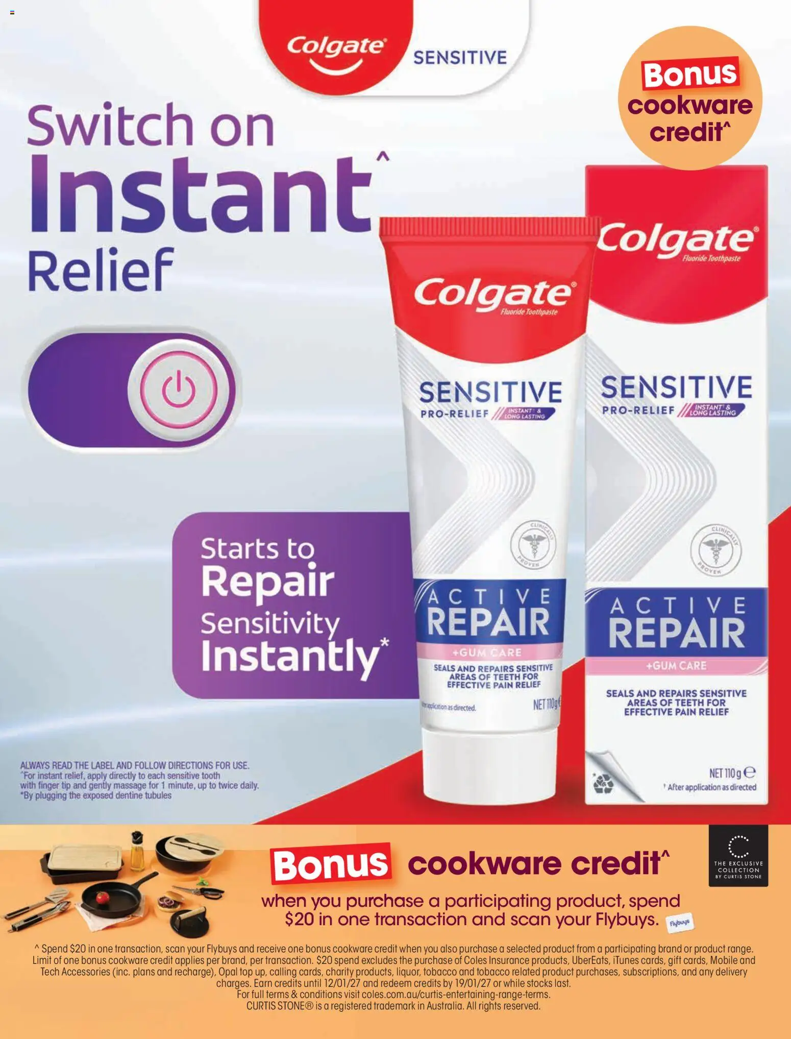 Coles catalogue - valid from 01/10/2026 | Page: 96 | Products: Gum, Cookware, Opal, Toothpaste