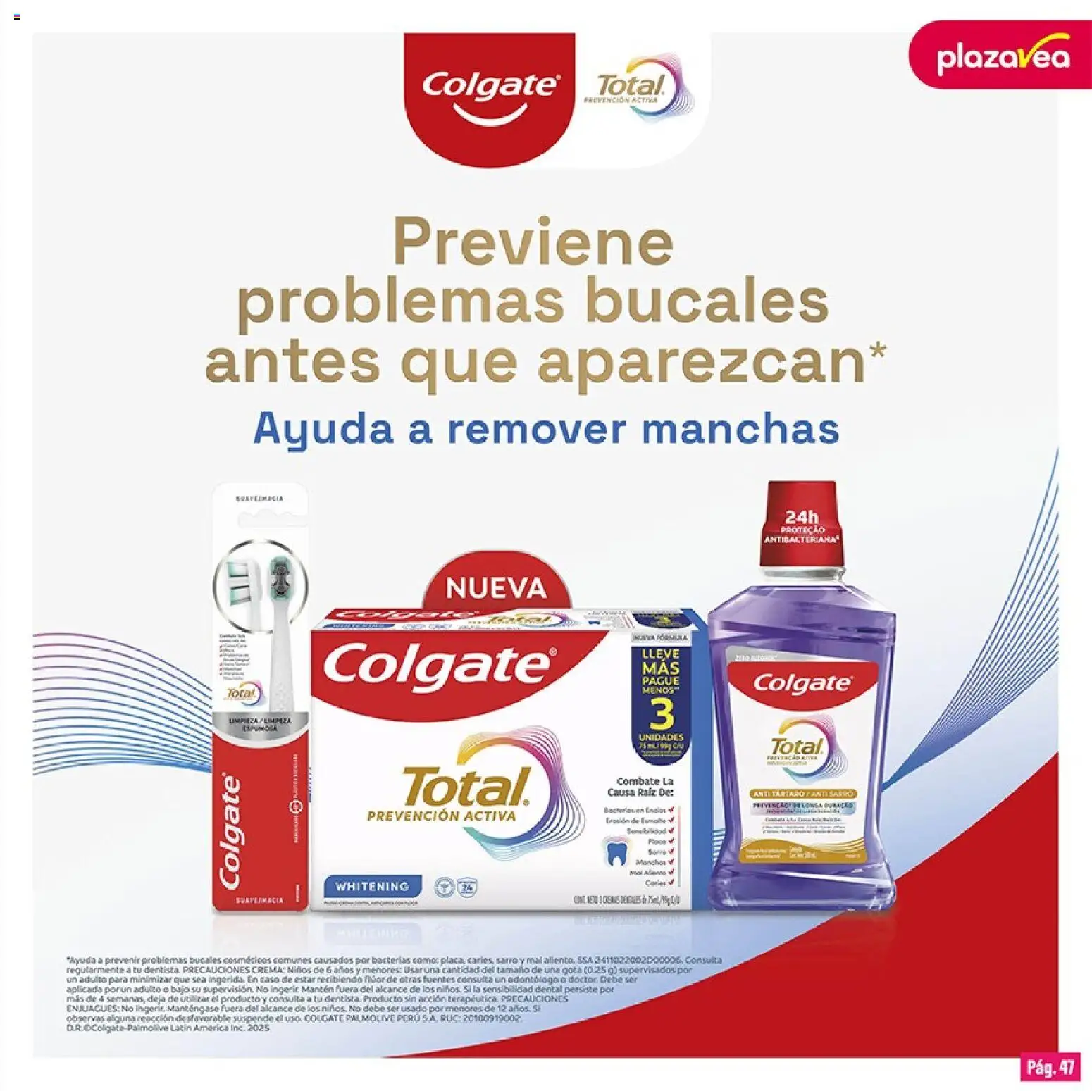 Catálogo Plaza Vea válido desde 01/09/2026 | Página: 47 | Productos: Crema, Bajo