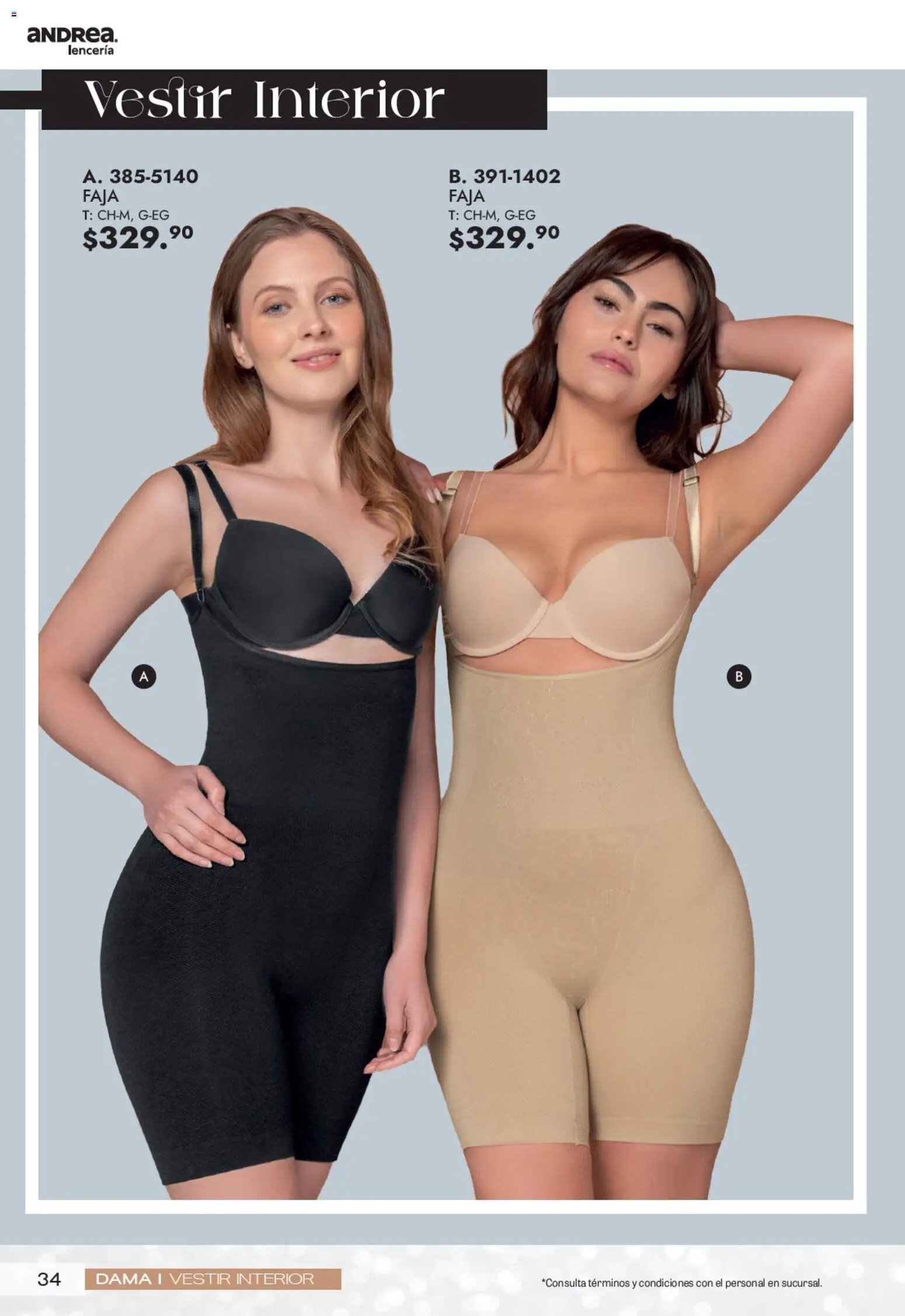 Nuevas ofertas de Andrea válidas en toda la República Mexicana desde el 12/07/2026. ¡Encuentra las mejores ofertas en Andrea catálogo Fiestas y Celebraciones! | Página: 34 | Productos: Lenceria, Faja