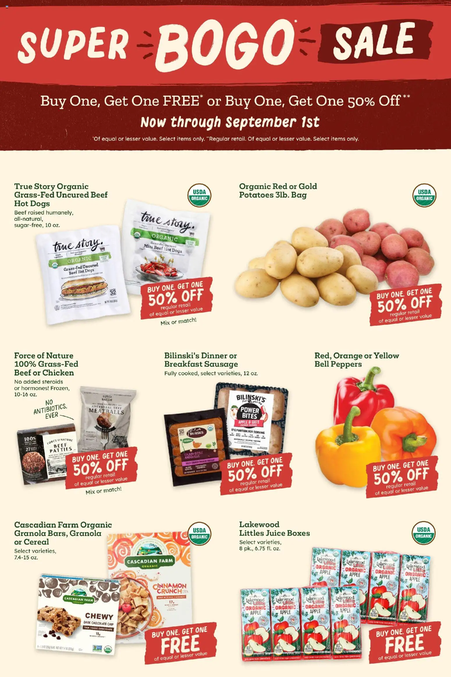 Sprouts Weekly Ad - valid from 08/26/2026 | Page: 6 | Products: Potatoes, Sausage, Chocolate Chip, Hot Dogs
