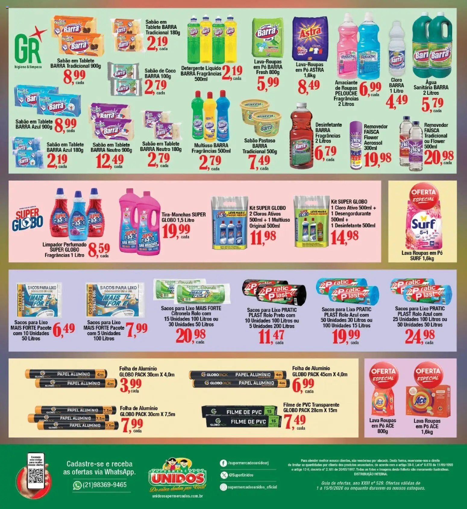 Supermercados Unidos Folheto - válido de 01/09/2026 | Página: 12 | Produtos: filme de PVC, Pó, Rolo, Amaciante
