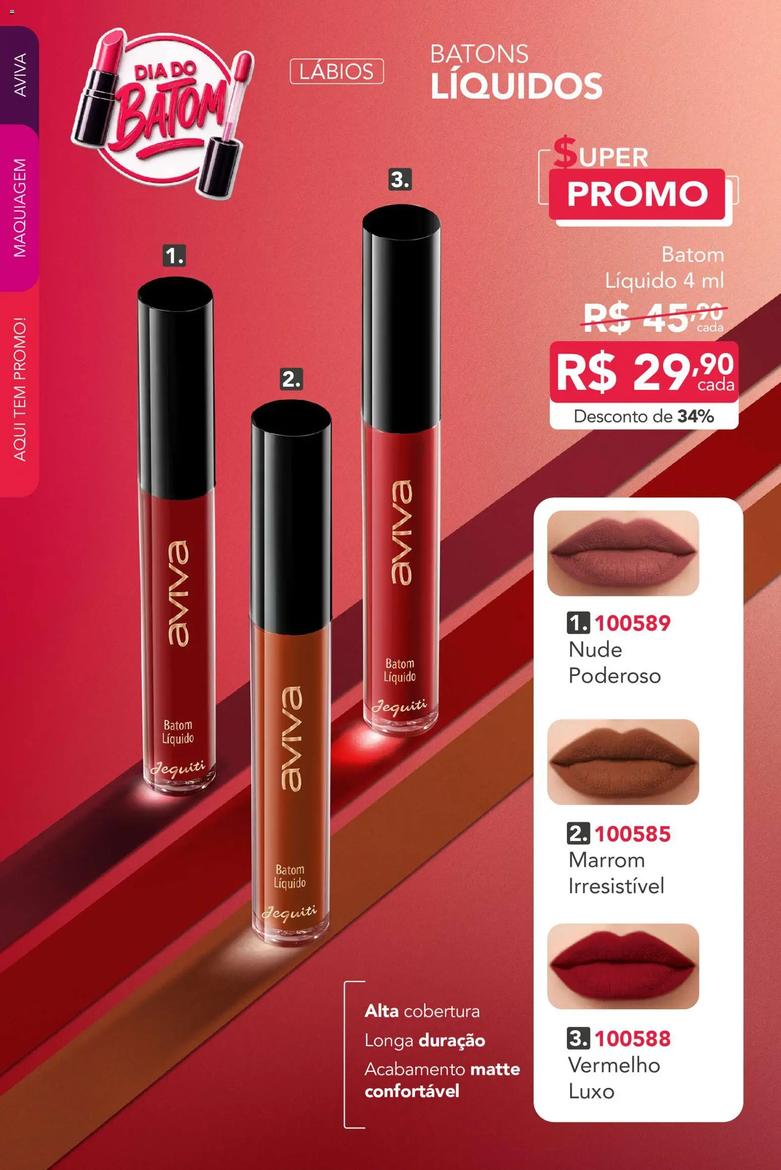 Jequiti Folheto - válido de 14/07/2026 | Página: 64 | Produtos: Maquiagem, Batom