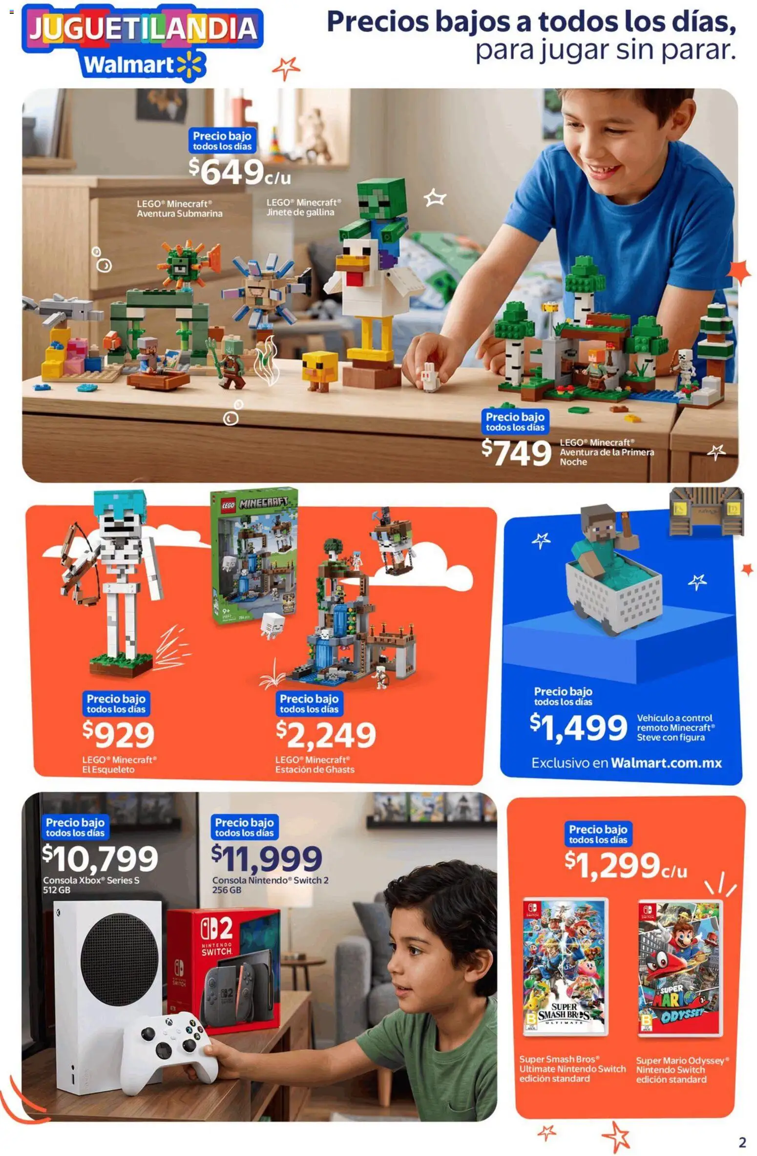 Nuevas ofertas de Walmart válidas en toda la República Mexicana desde el 28/09/2026. ¡Encuentra las mejores ofertas en Walmart folleto Juguetilandia! | Página: 2 | Productos: Control remoto, Nintendo Switch, LEGO