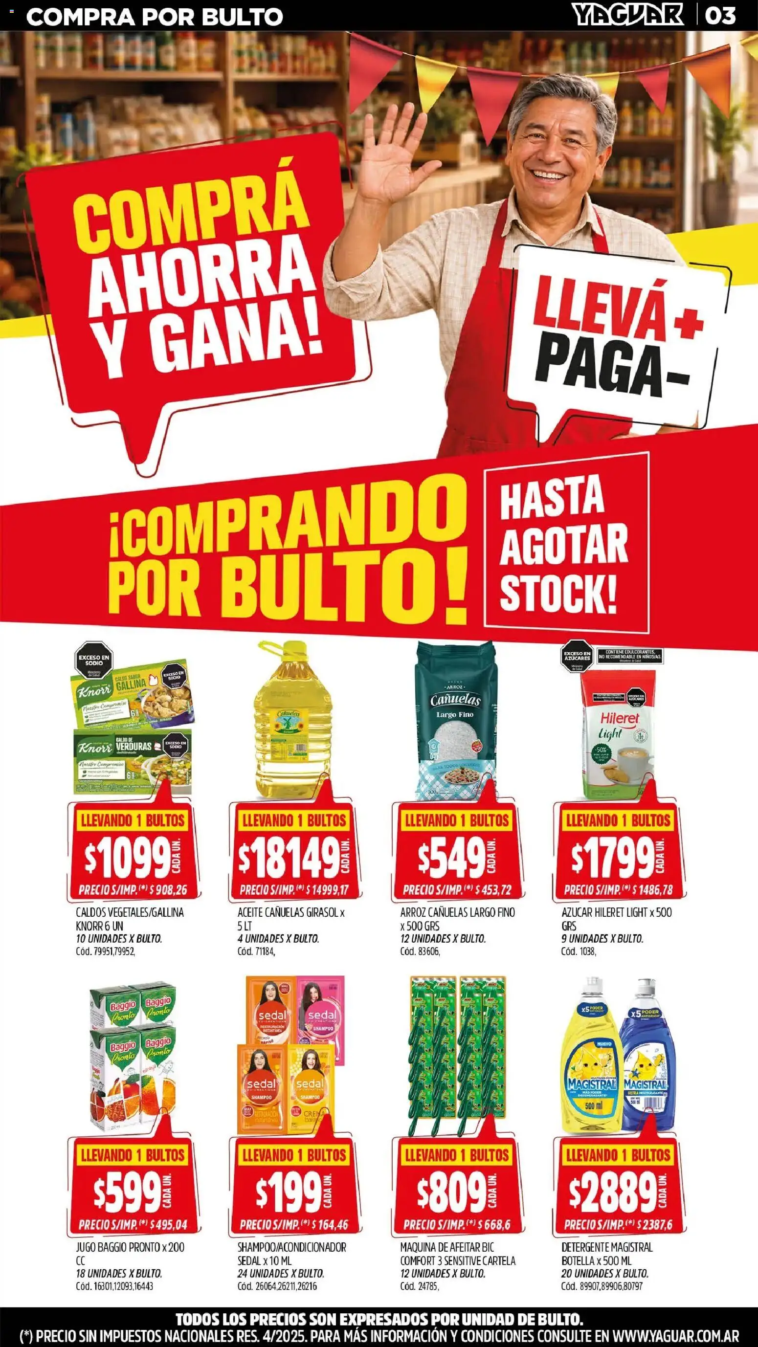 Yaguar - Oferta Semanal Chaco │ válido desde el 31/08/2026 | Página: 3 | Productos: Botella, Shampoo, Detergente, Jugo