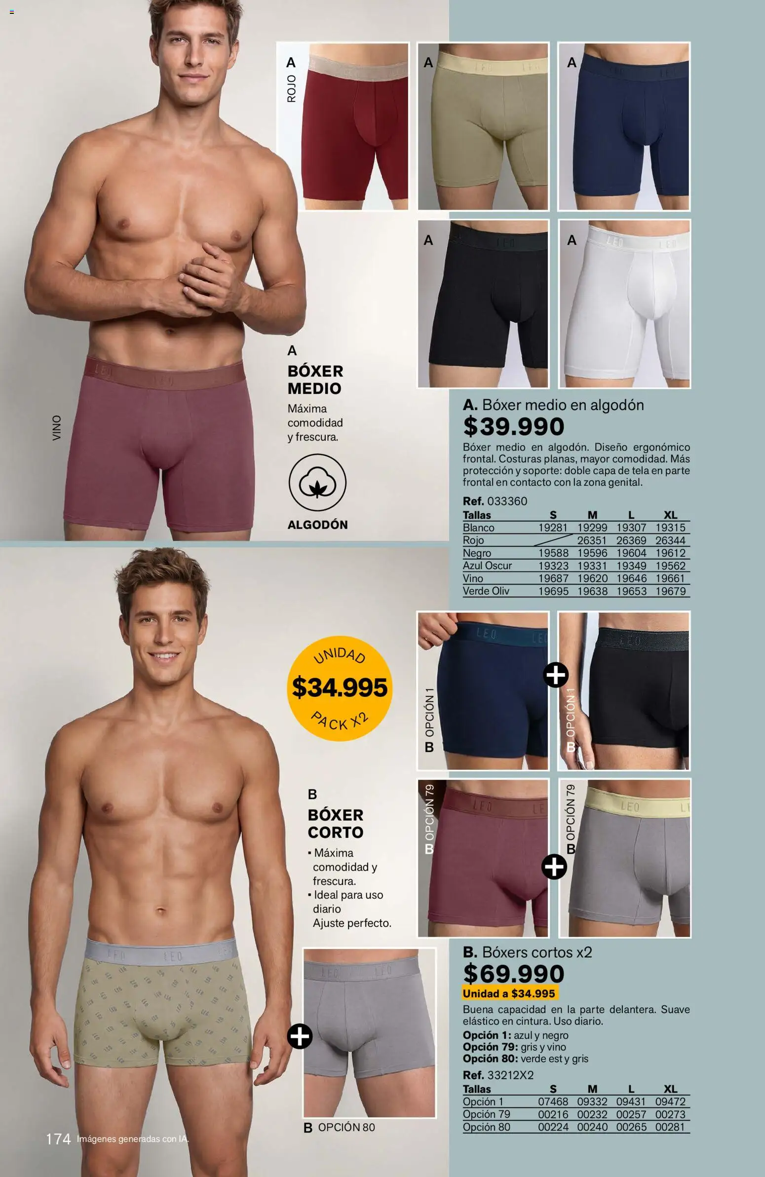 Leonisa revista - valida desde el 11/09/2026 | Página: 174 | Productos: Algodón, Boxers, Vino