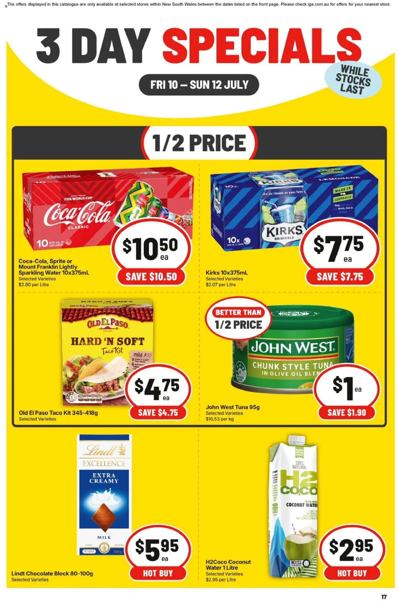 IGA 3 Day Specials Supermarkets Deals NSW July 2026