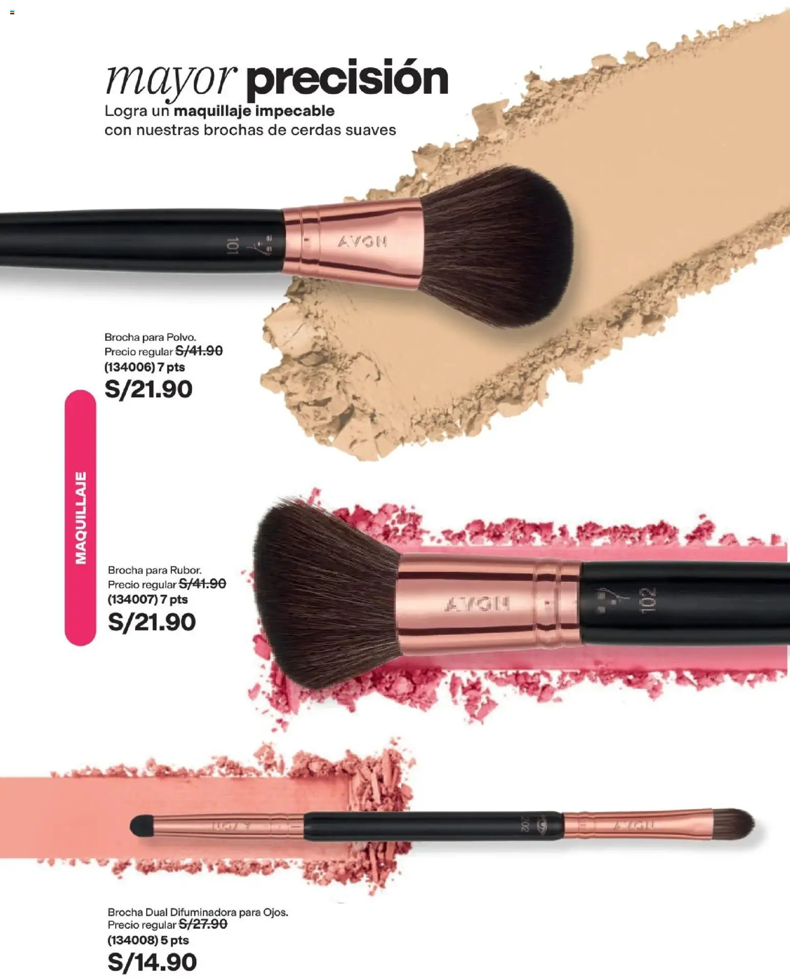 Catálogo Avon válido desde 29/08/2026 | Página: 13 | Productos: Brocha, Maquillaje