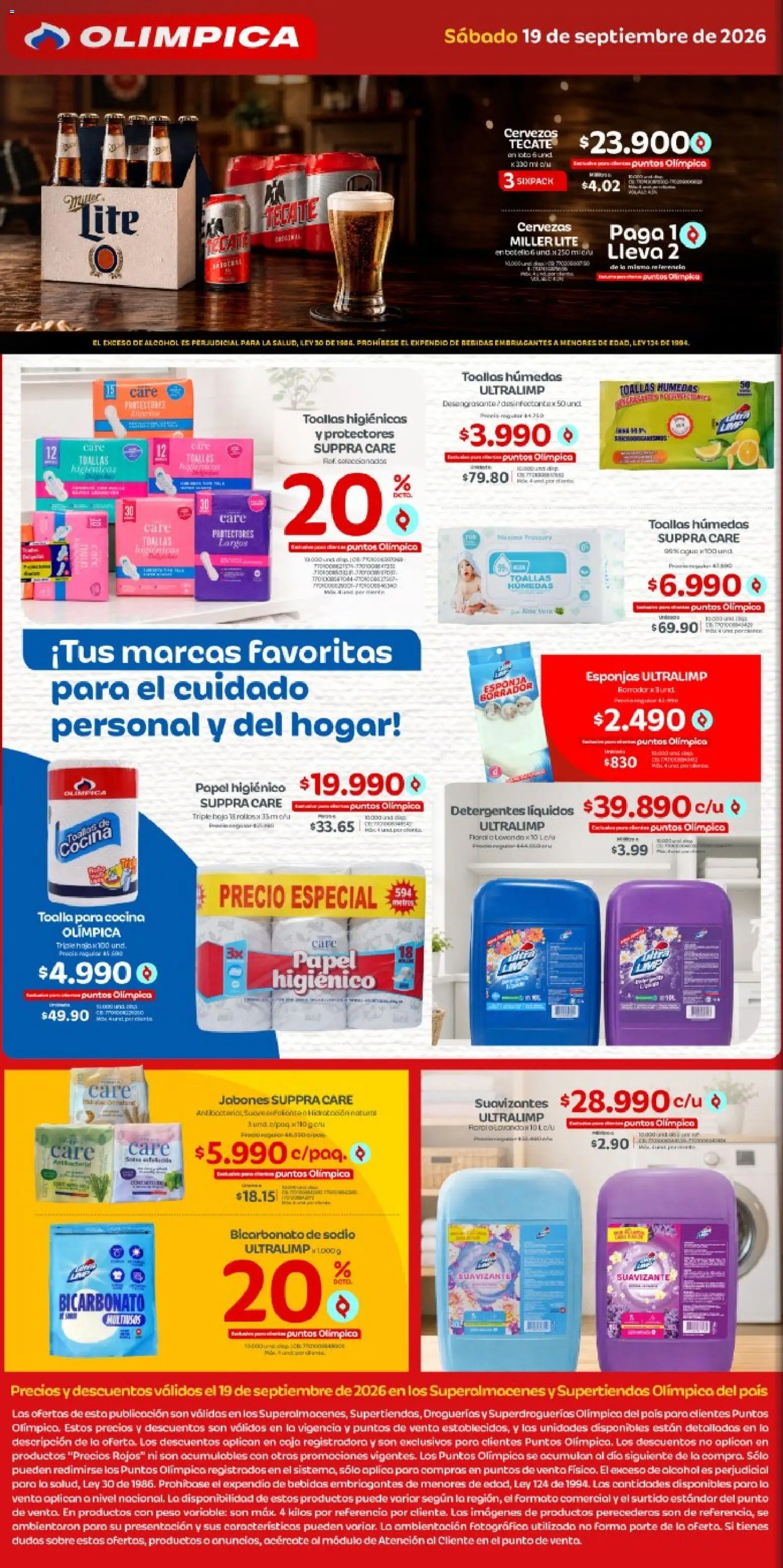 Olímpica revista - valida desde el 19/09/2026 | Página: 2 | Productos: Peso, Sobre, Suavizante, Protectores